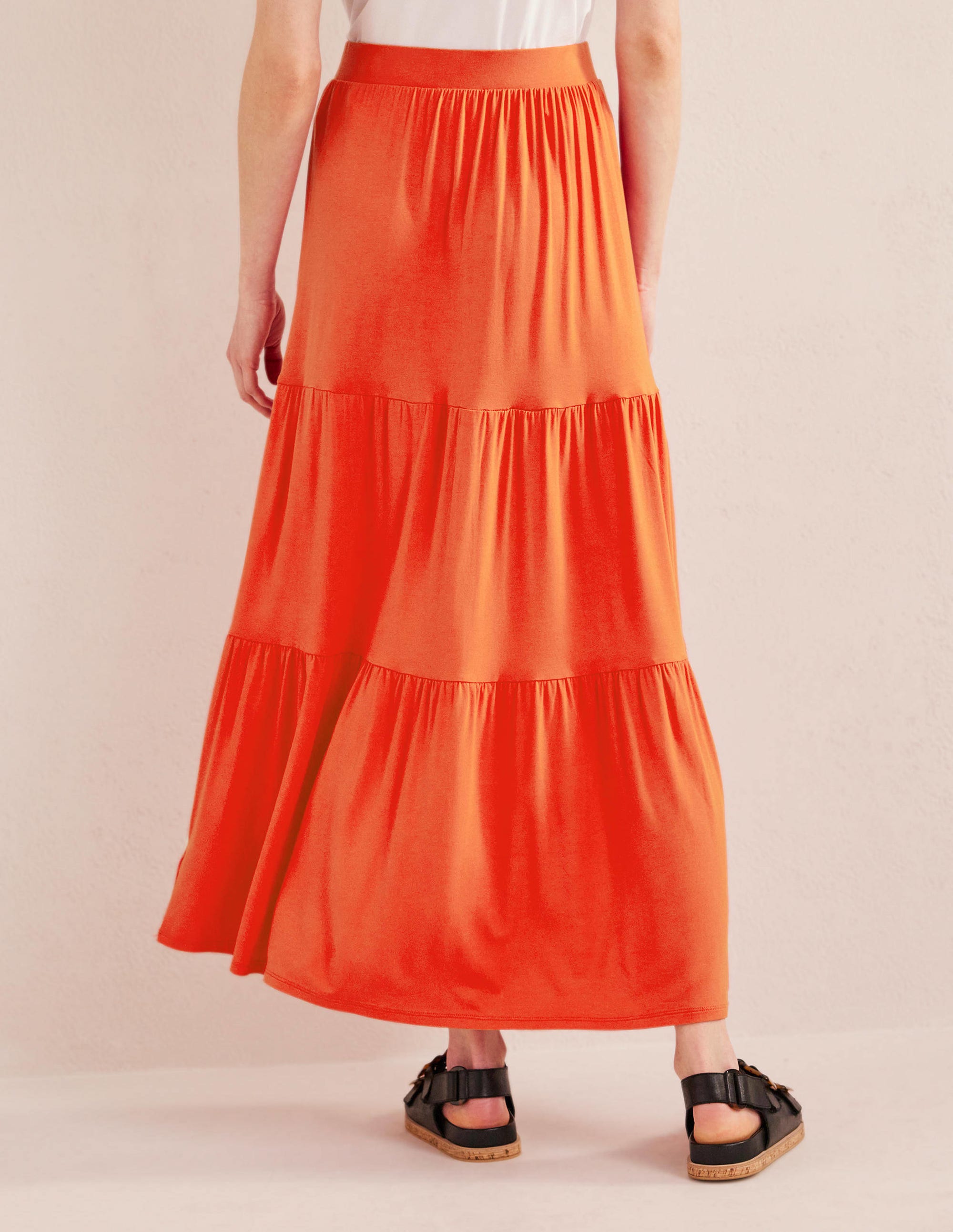 Jersey Maxi Skirt-Vermillion - Image 3