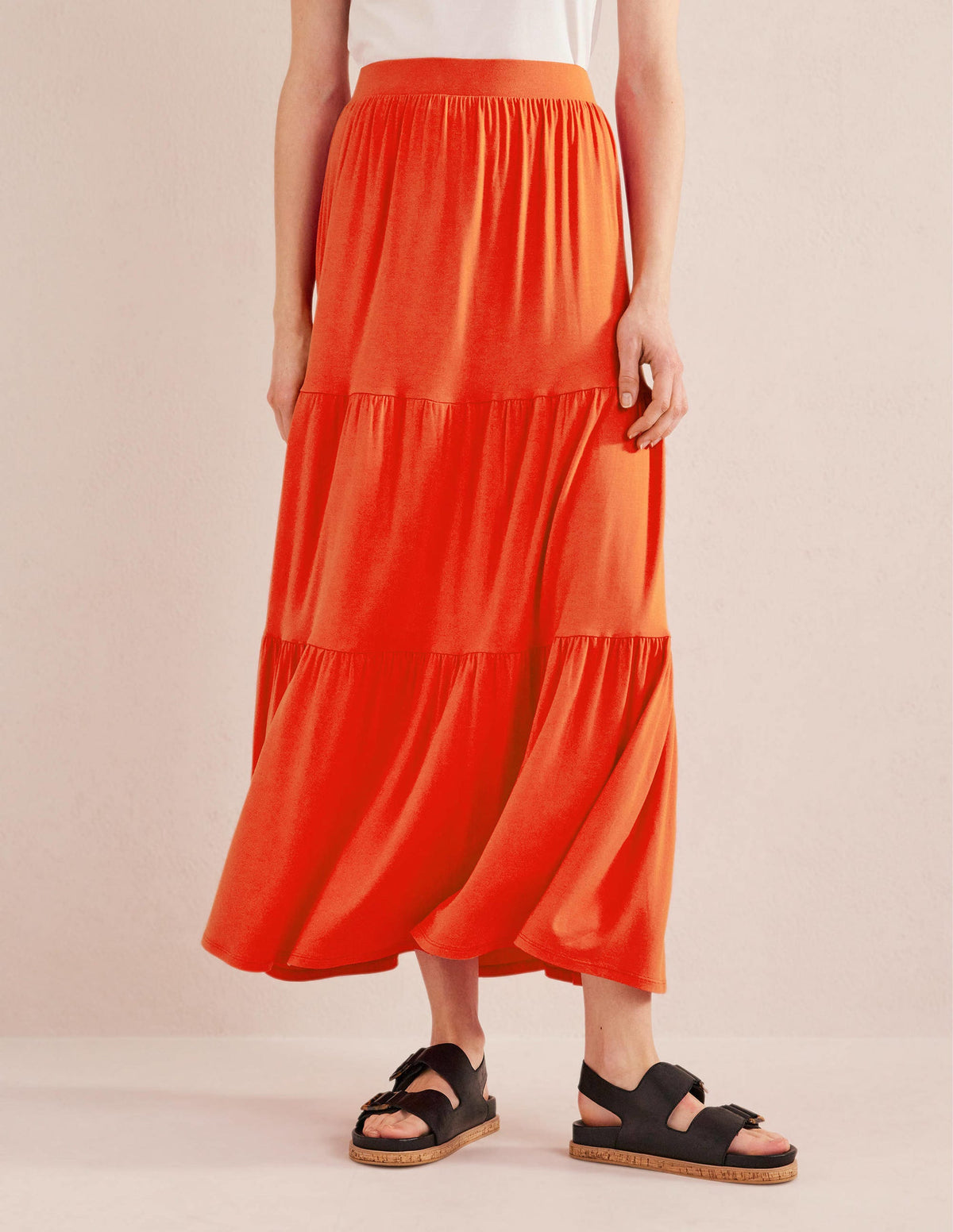 Jersey Maxi Skirt-Vermillion - Image 4