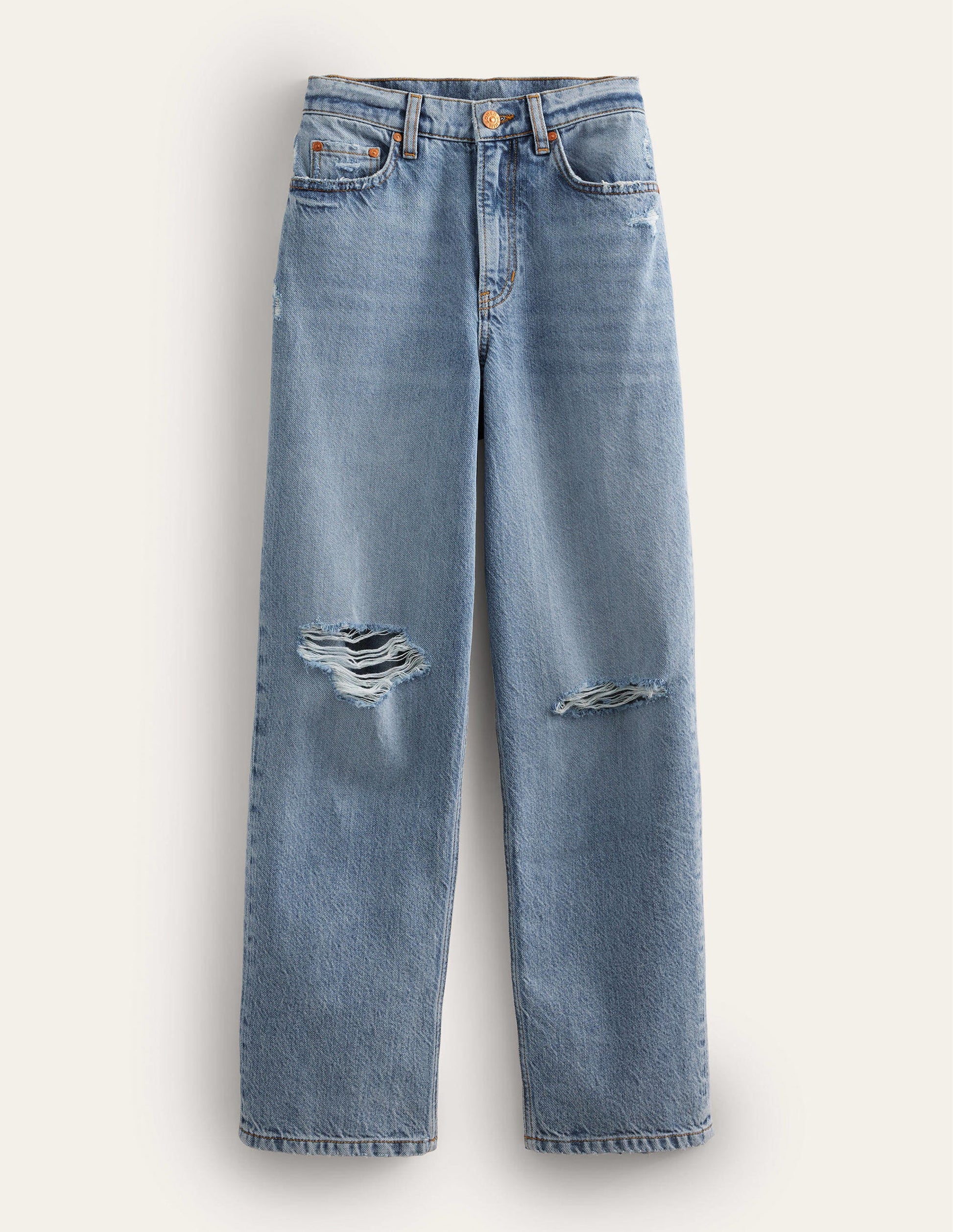 Mid Rise Loose Jeans-Mid Wash-7