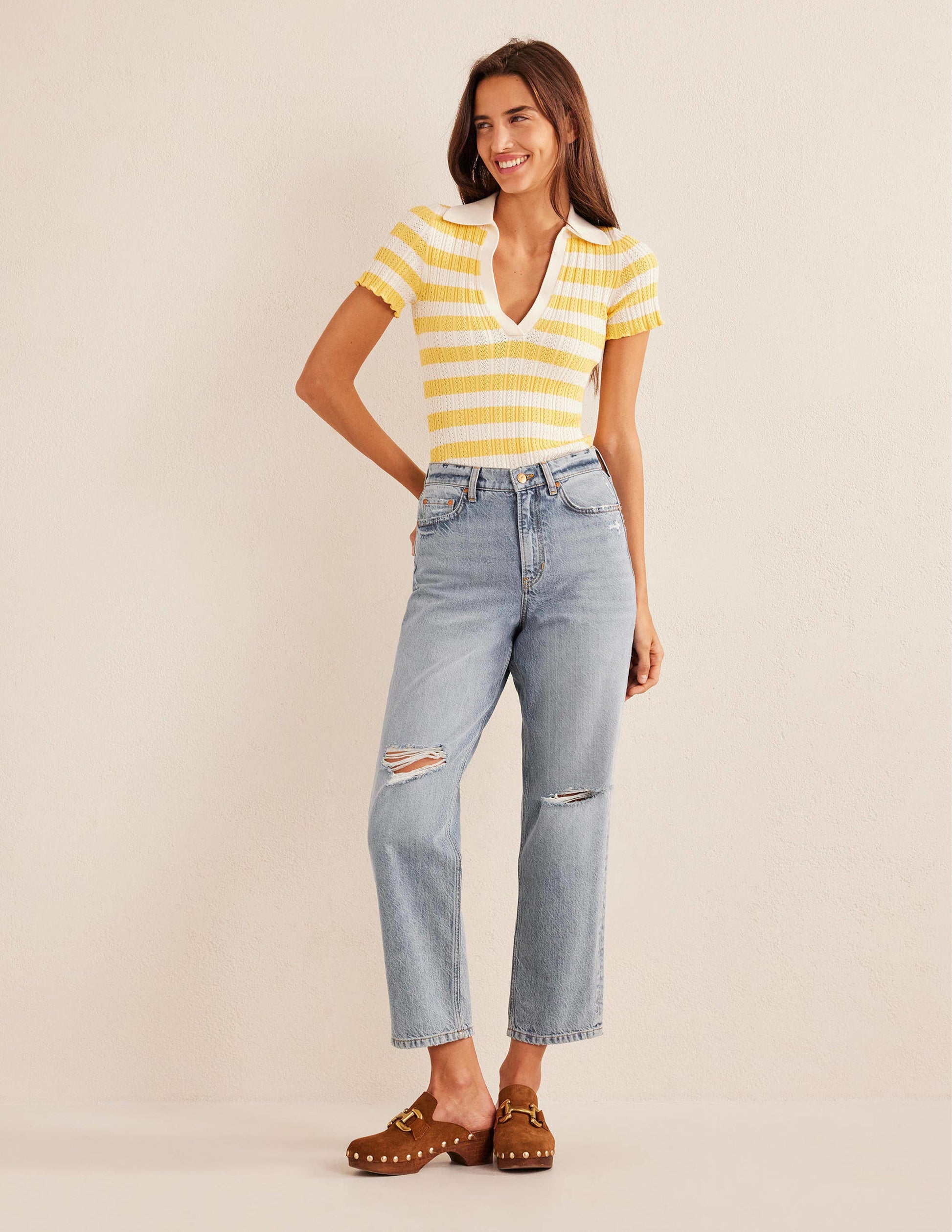 Mid Rise Loose Jeans-Mid Wash-6