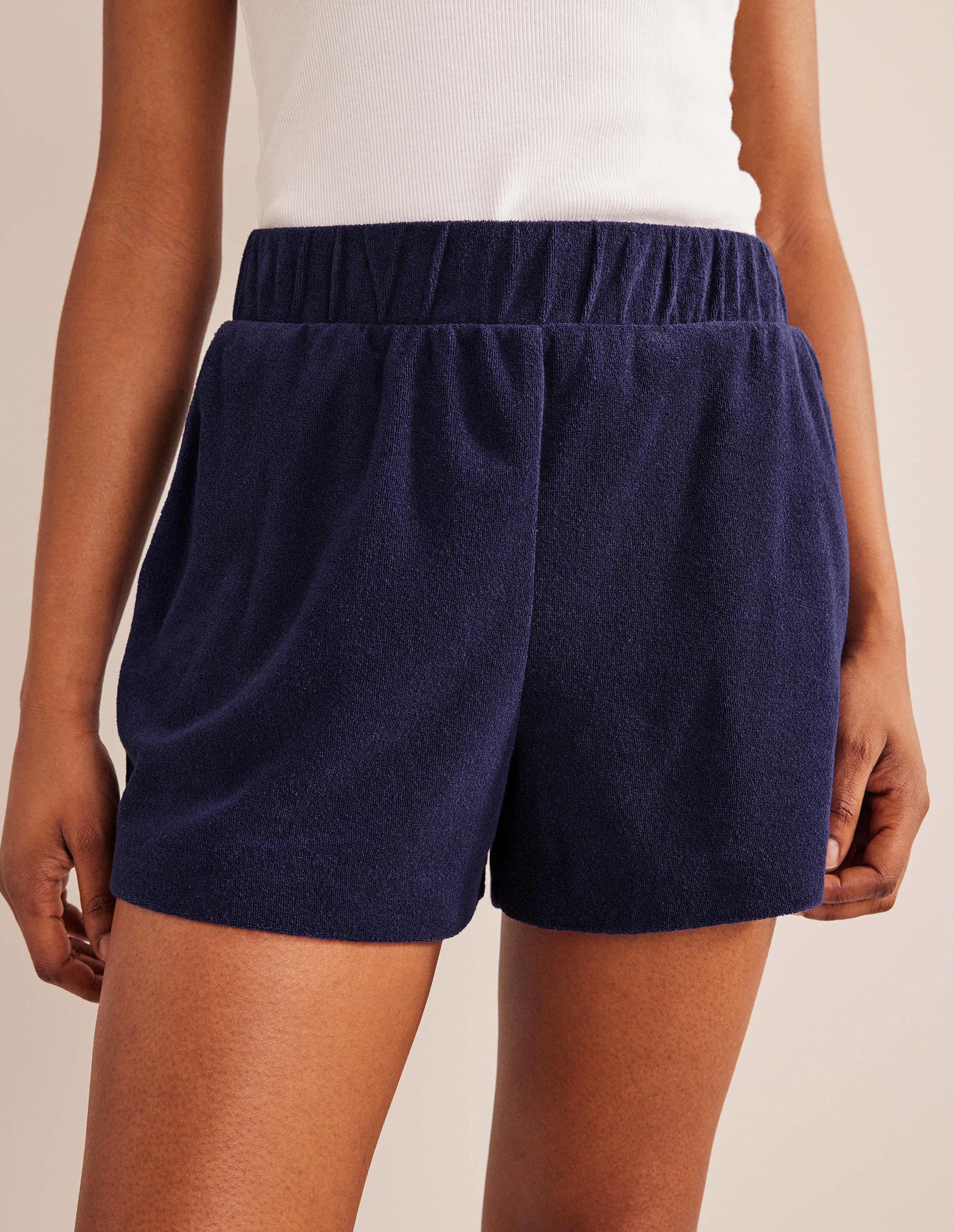 Towelling Shorts-Prussian Blue - Image 4