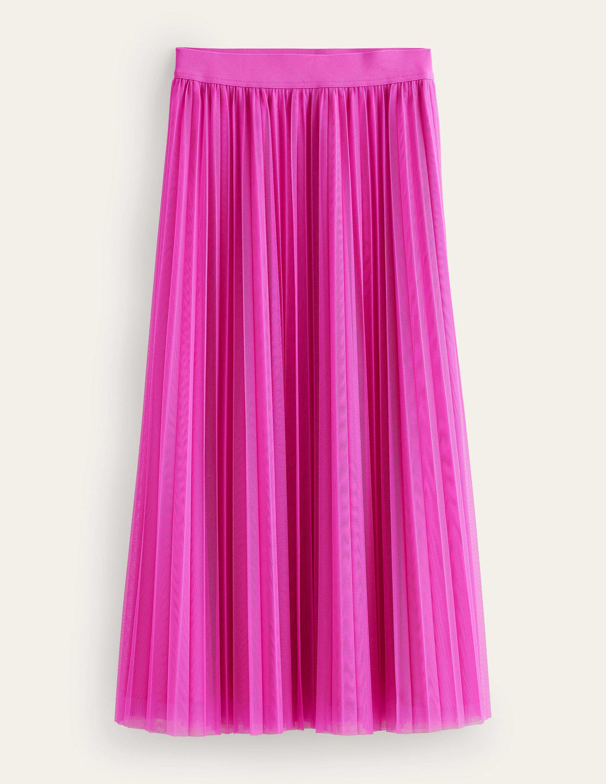 Pleated Tulle Skirt-Shocking Pink-5