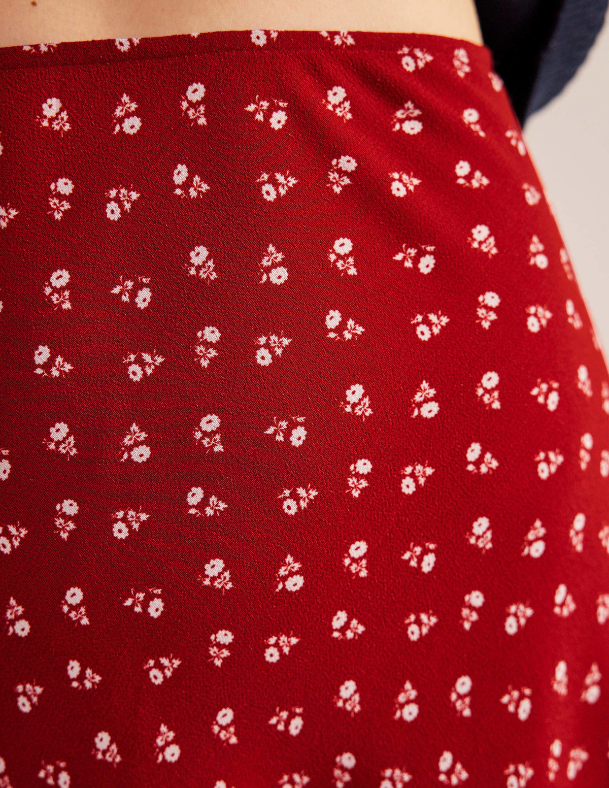 Bias Crepe Mini Skirt-Poinsettia, Sweet Daisy-2