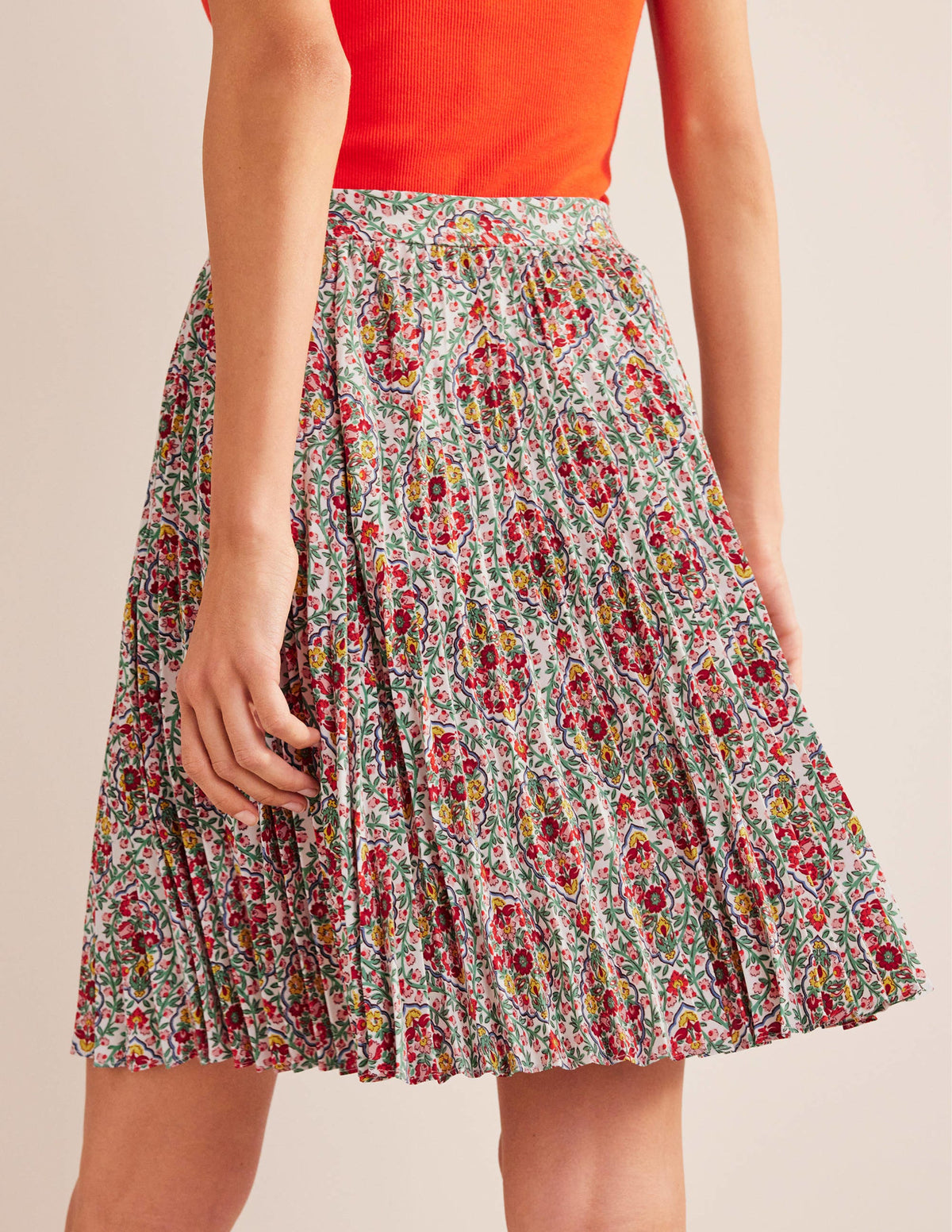 Mini Pleated Skirt-Multi, Vine Terrace-3
