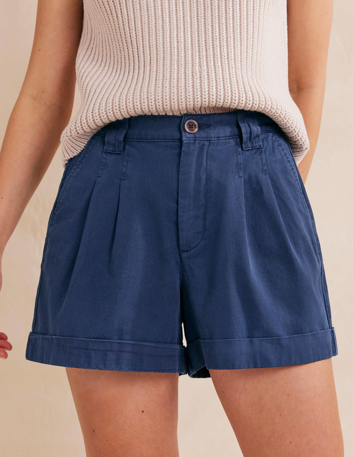 Casual Cotton Shorts-Night Blue-4