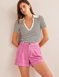Casual Cotton Shorts-Plum Blossom