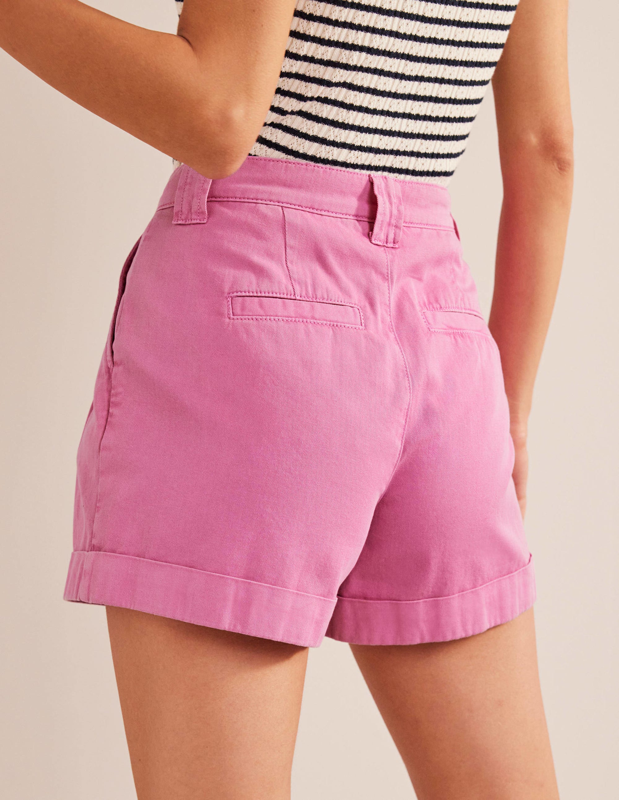 Casual Cotton Shorts-Plum Blossom - Image 3