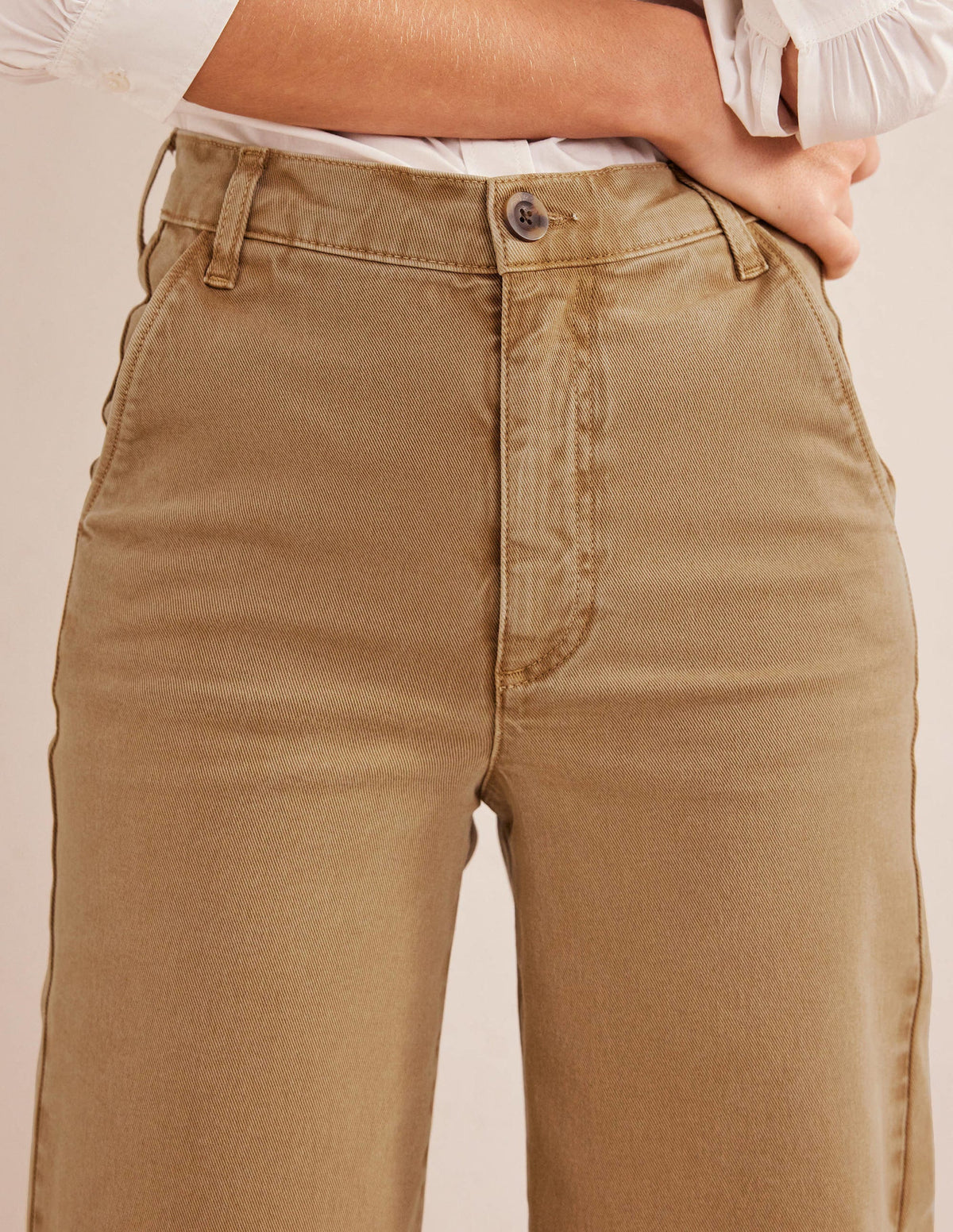 Casual Wide Leg Trousers-Brown - Image 5