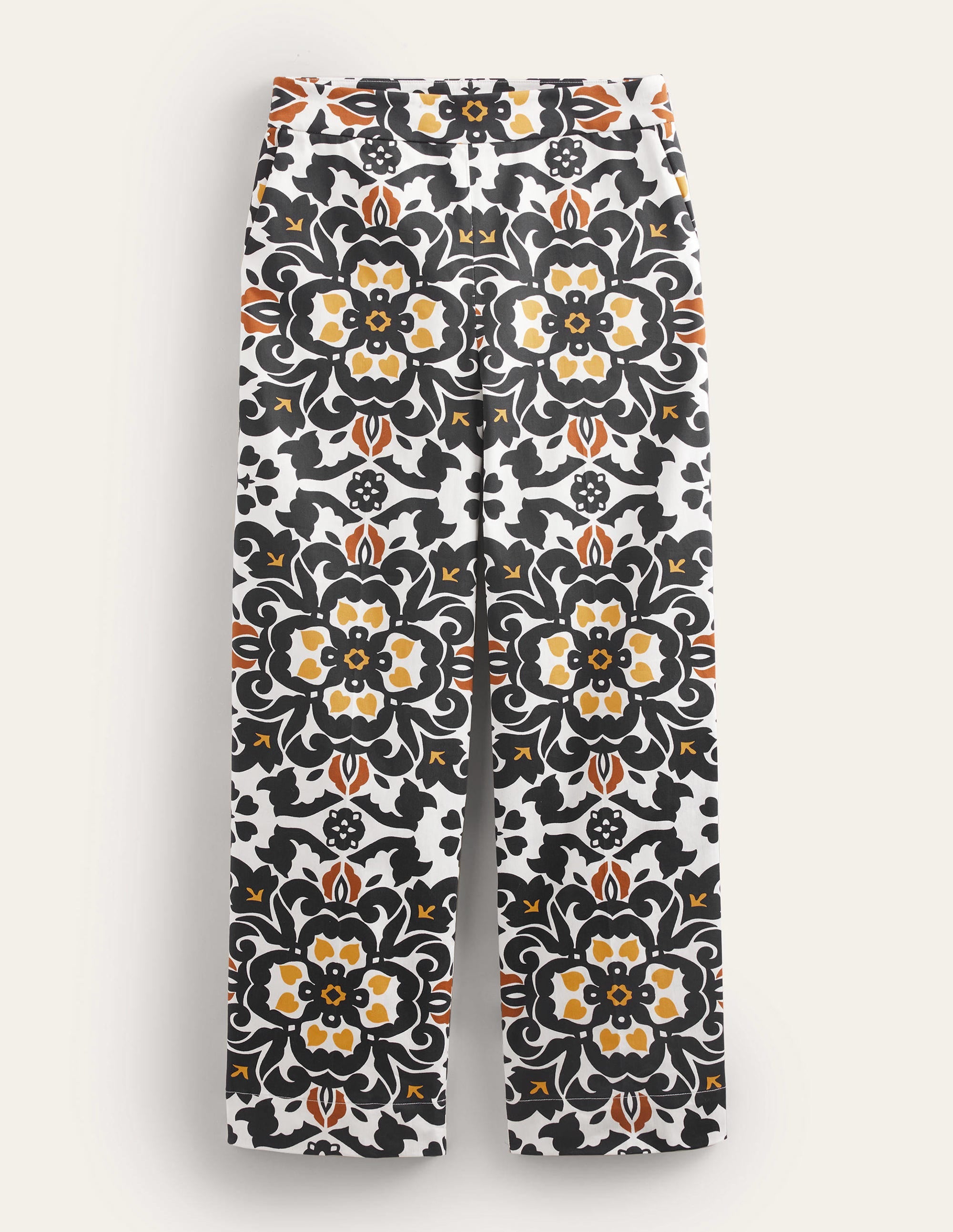 Printed Crop Trousers-Black, Opulent Pome - Image 6