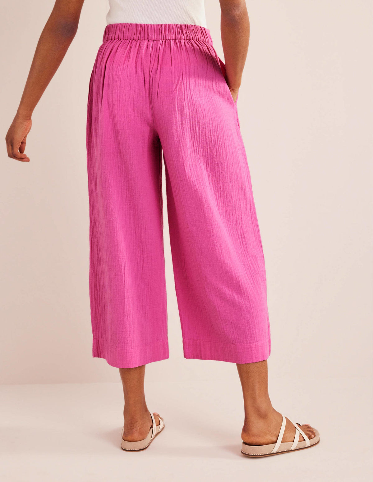 Pull-on Doublecloth Trousers-Festival Pink-3