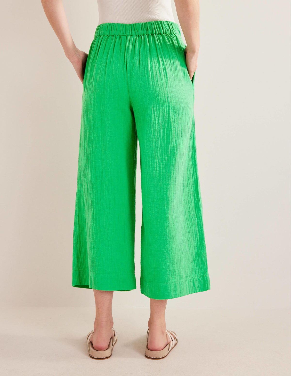 Pull-on Doublecloth Trousers-Bright Green - Image 3