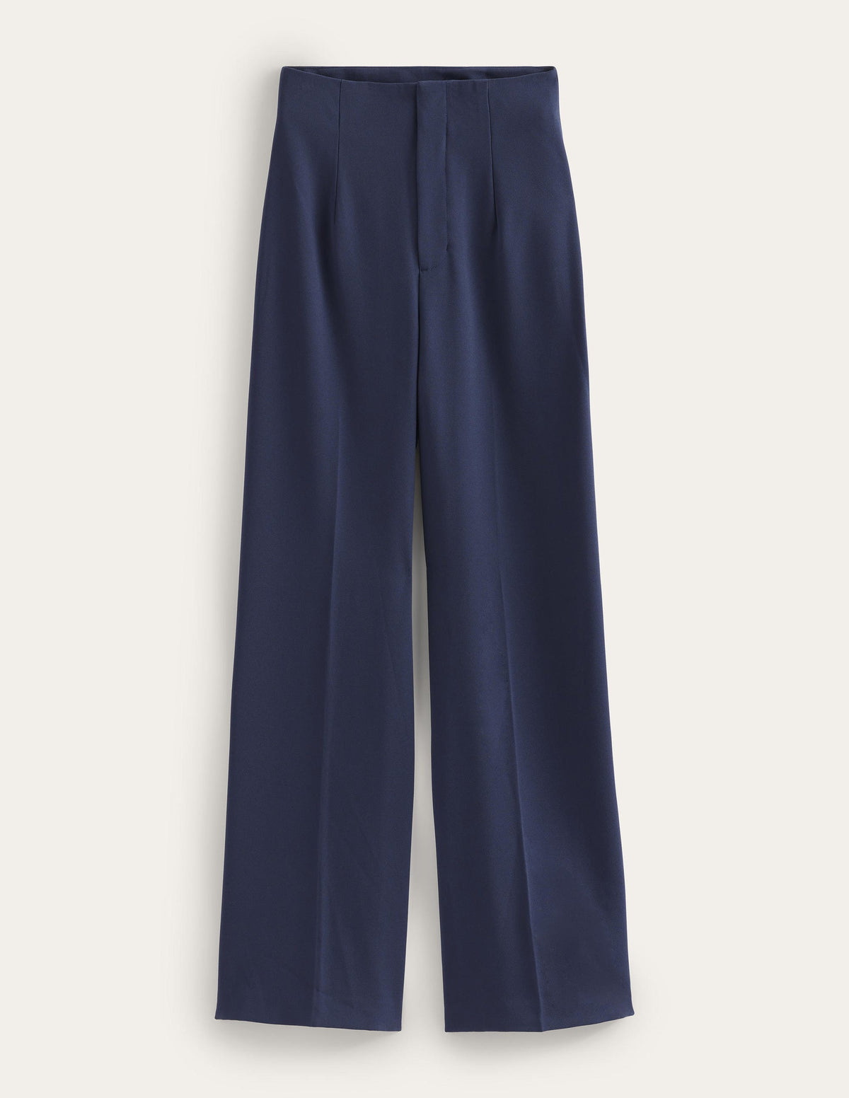 Wide Leg Crepe Trousers-Navy - Image 6