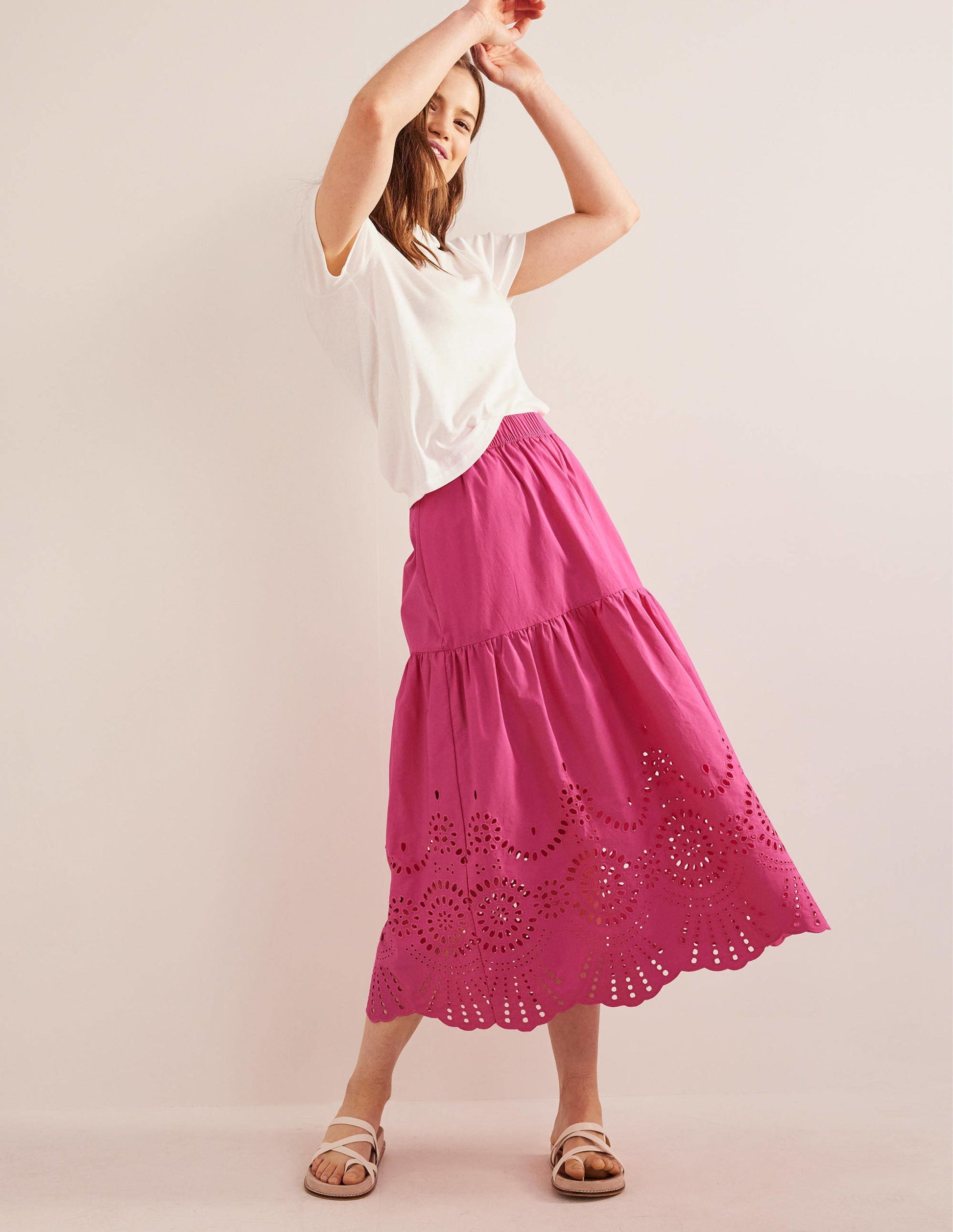 Full Broderie Skirt-Festival Pink-1