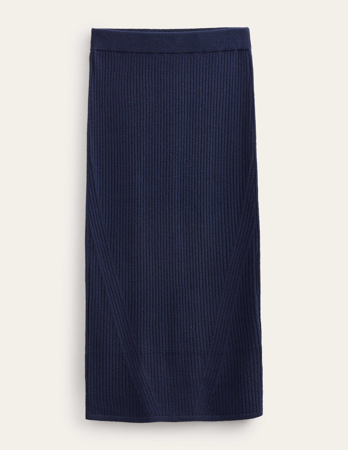 Merino Knit Midi Skirt-Navy-5