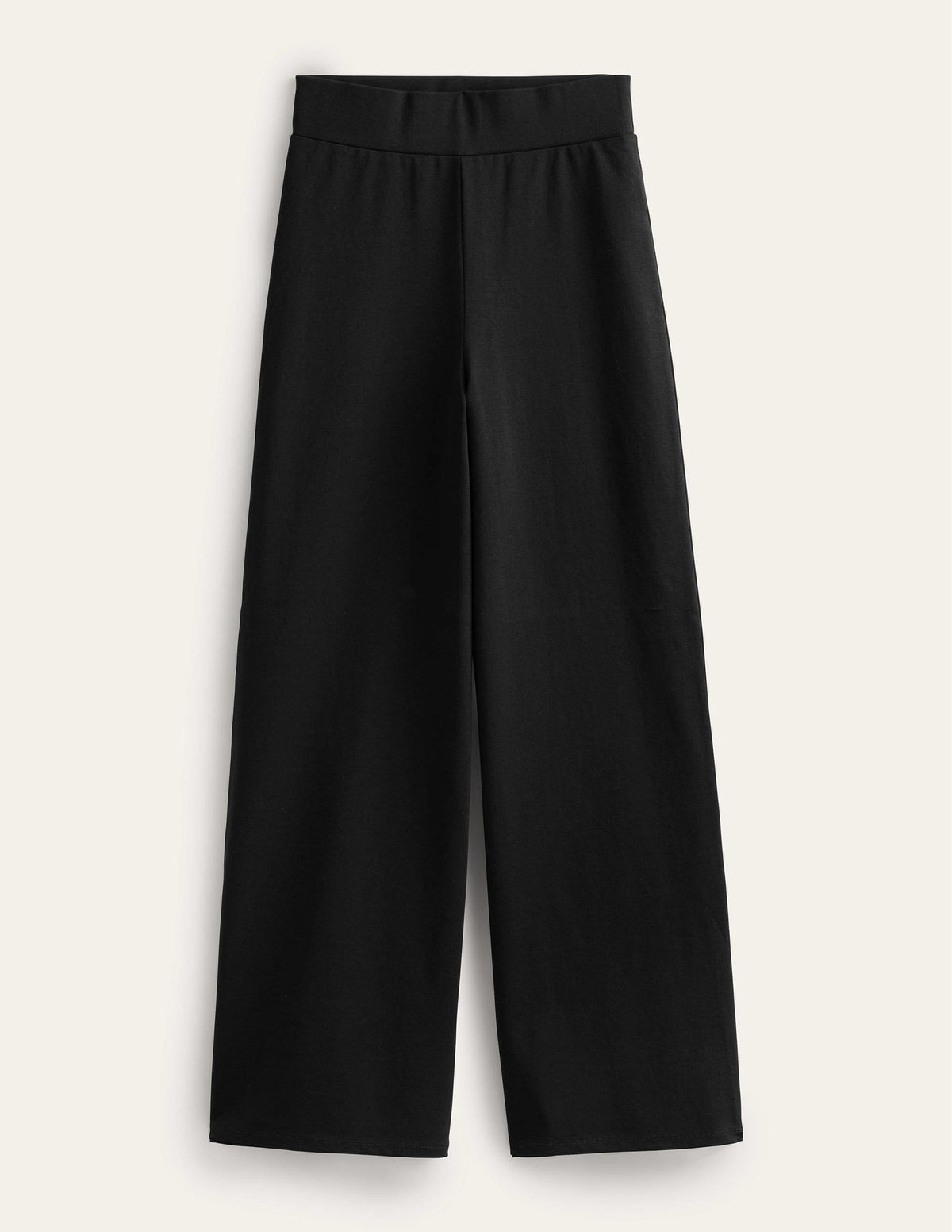Wide Leg Jersey Trousers-Black - Image 5