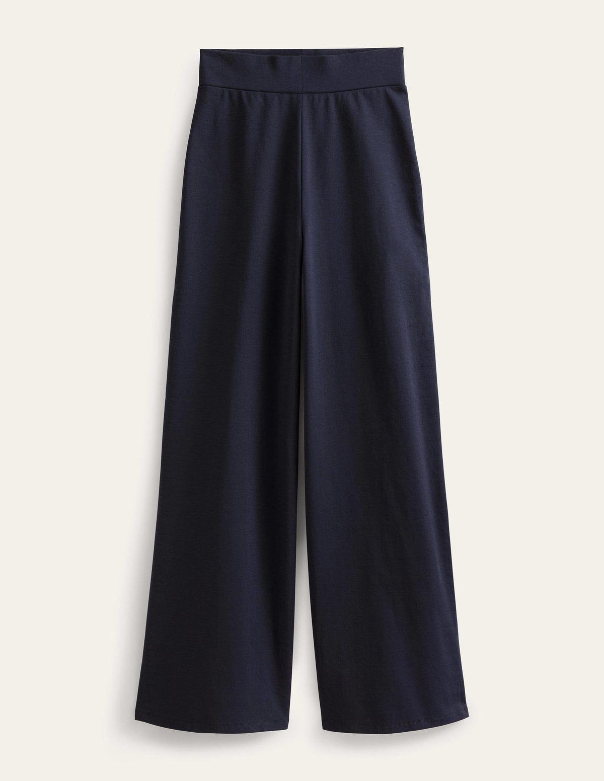Wide Leg Jersey Trousers-Navy - Image 5