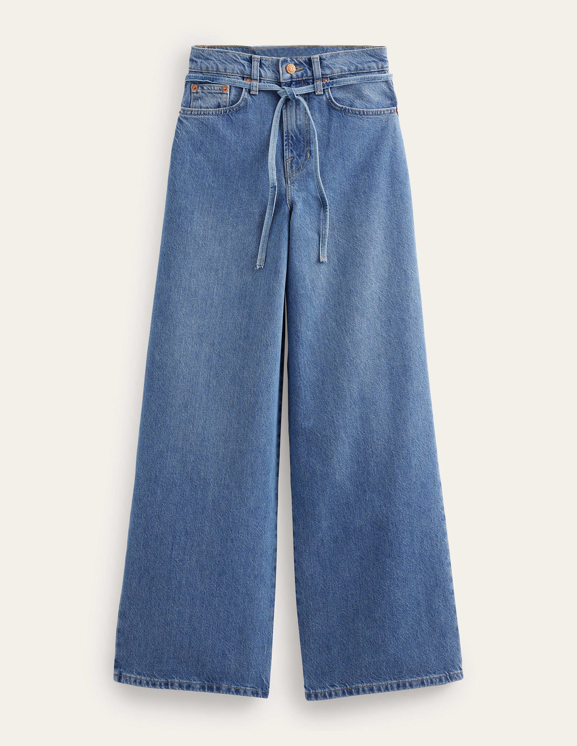 High Rise Slouch Wide Jeans-Mid Indigo - Image 6