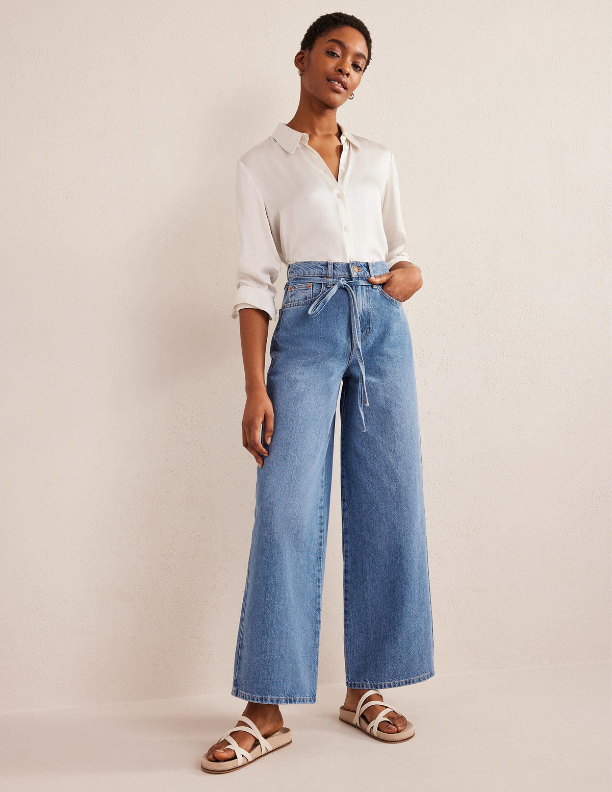 High Rise Slouch Wide Jeans-Mid Indigo-1
