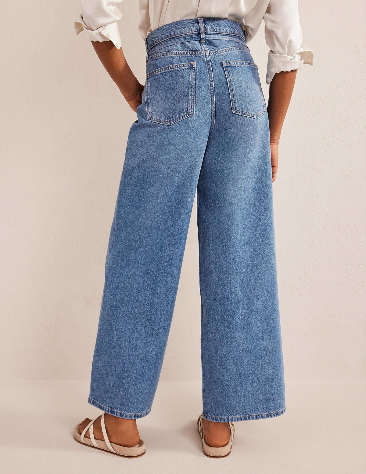 High Rise Slouch Wide Jeans-Mid Indigo-3
