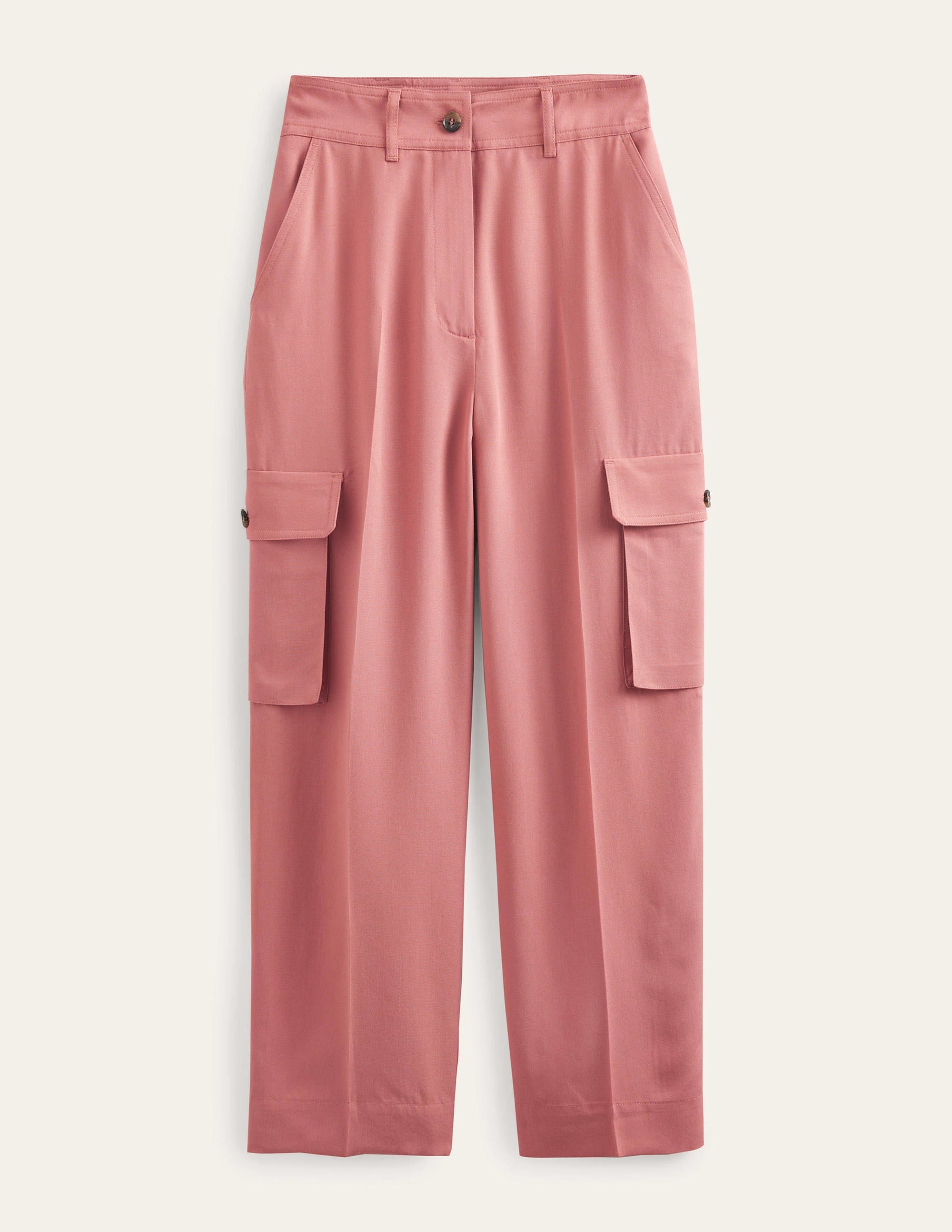 Tencel Cargo Trousers-Dusty Rose - Image 6