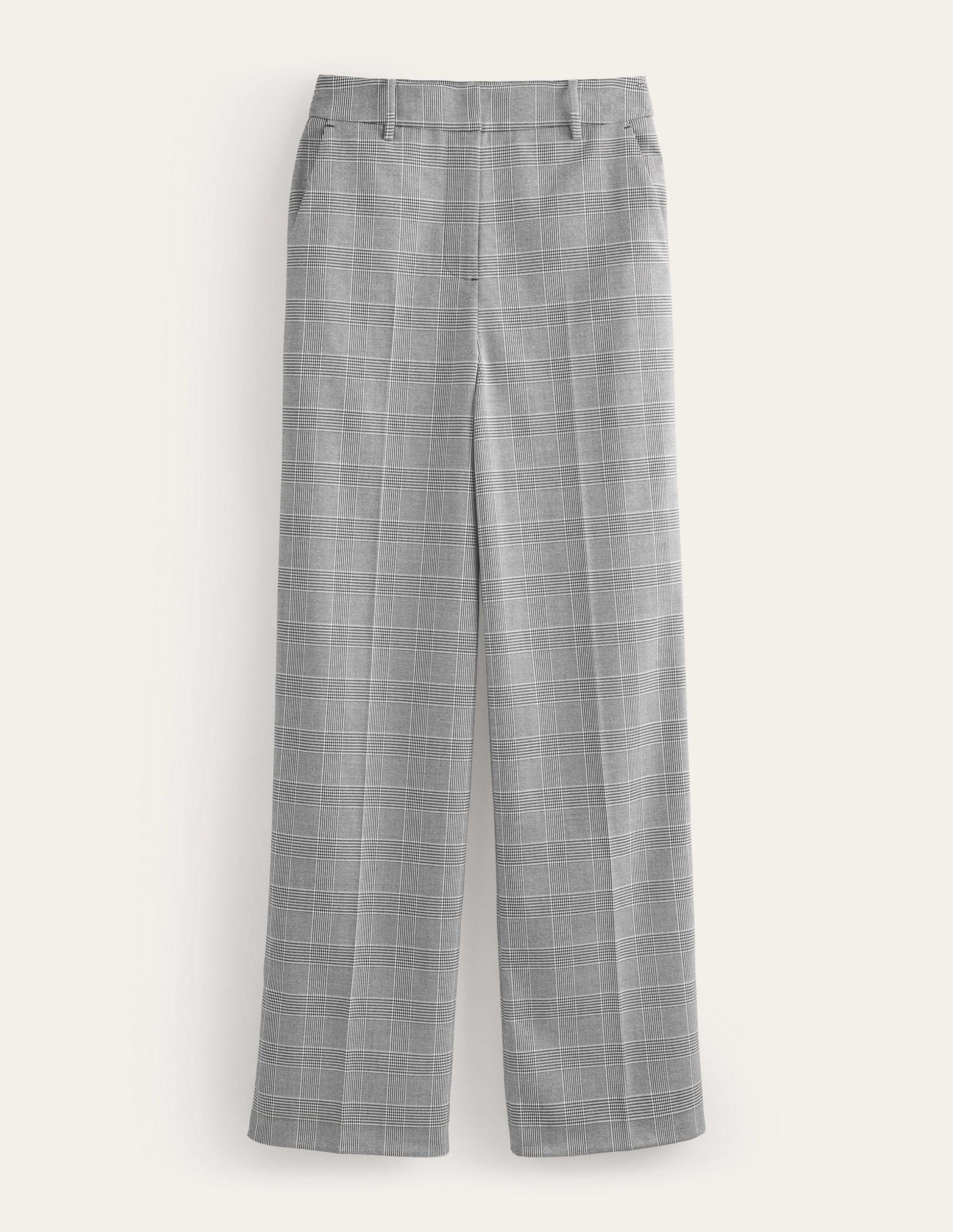 Westbourne Wide Leg Trousers-Check with Navy Side Stripe-6
