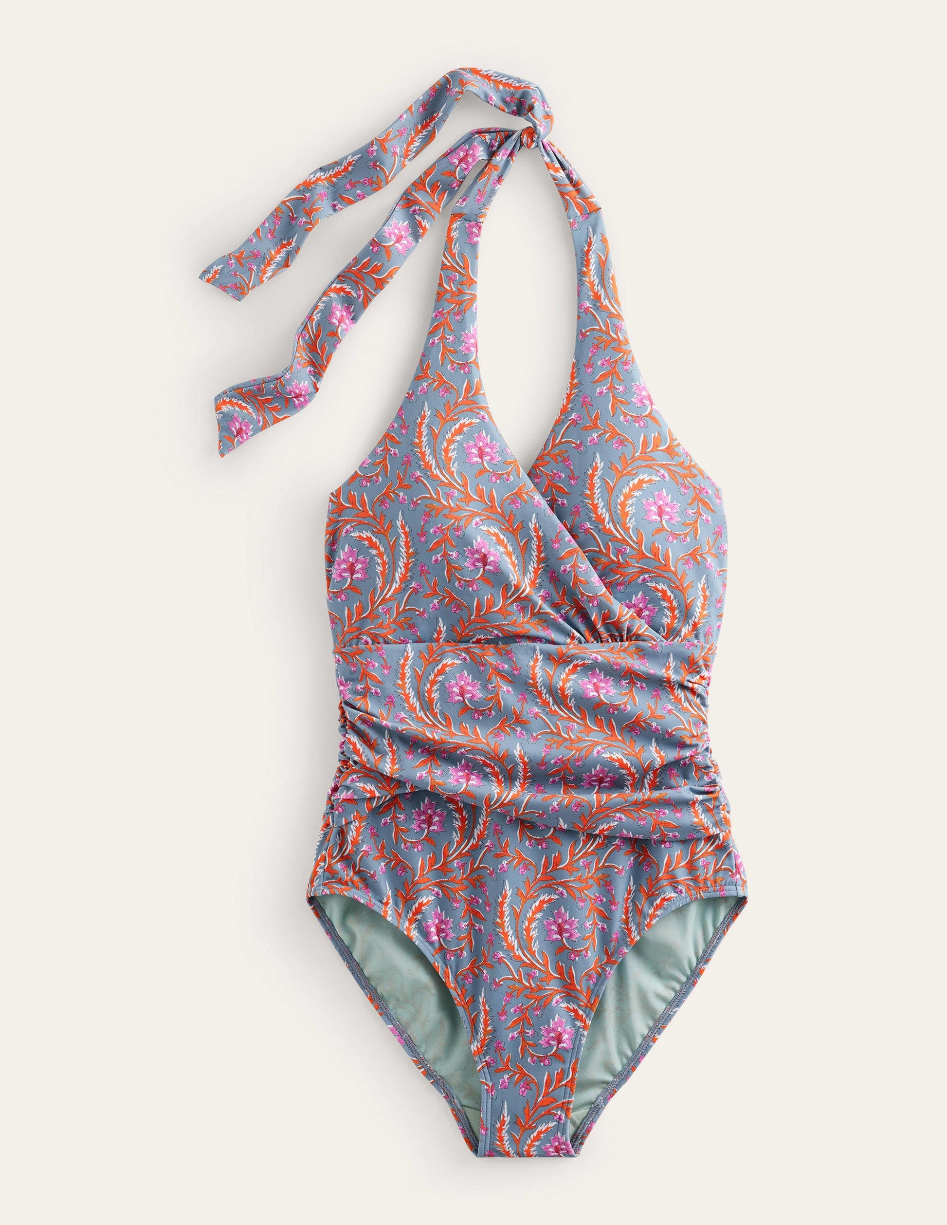 Levanzo Halter Swimsuit-Delph Blue, Opulent Vine-8