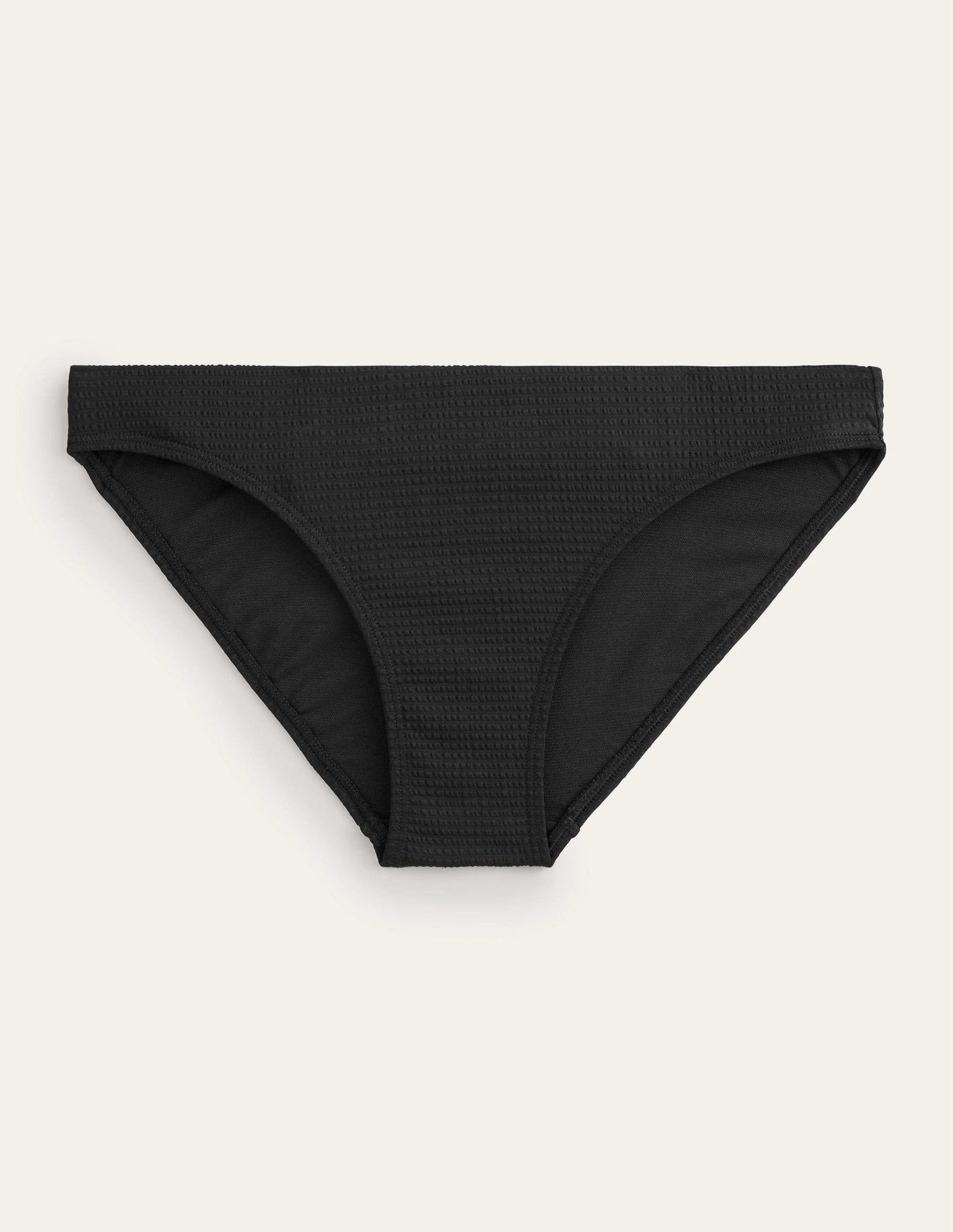 Classic Bikini Bottoms-Black Seersucker Texture-2