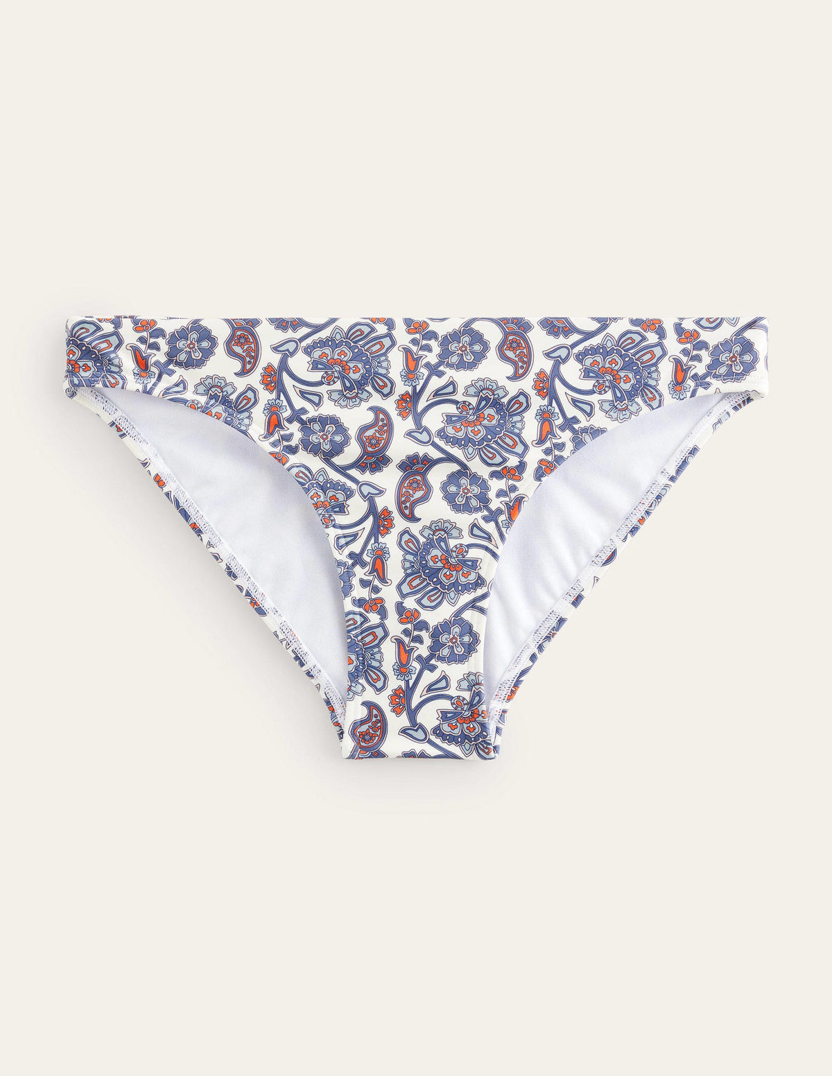 Classic Bikini Bottoms-Ivory, Blue Paisley-11