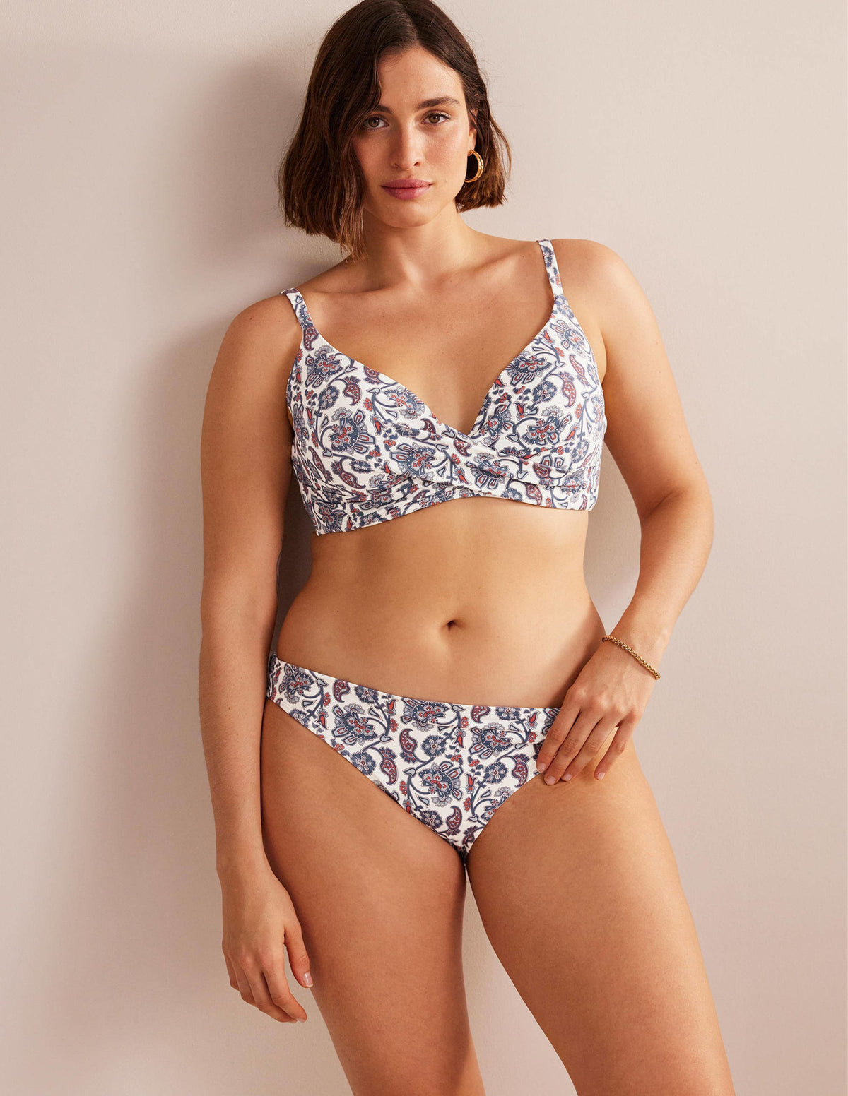 Classic Bikini Bottoms-Ivory, Blue Paisley - Image 5