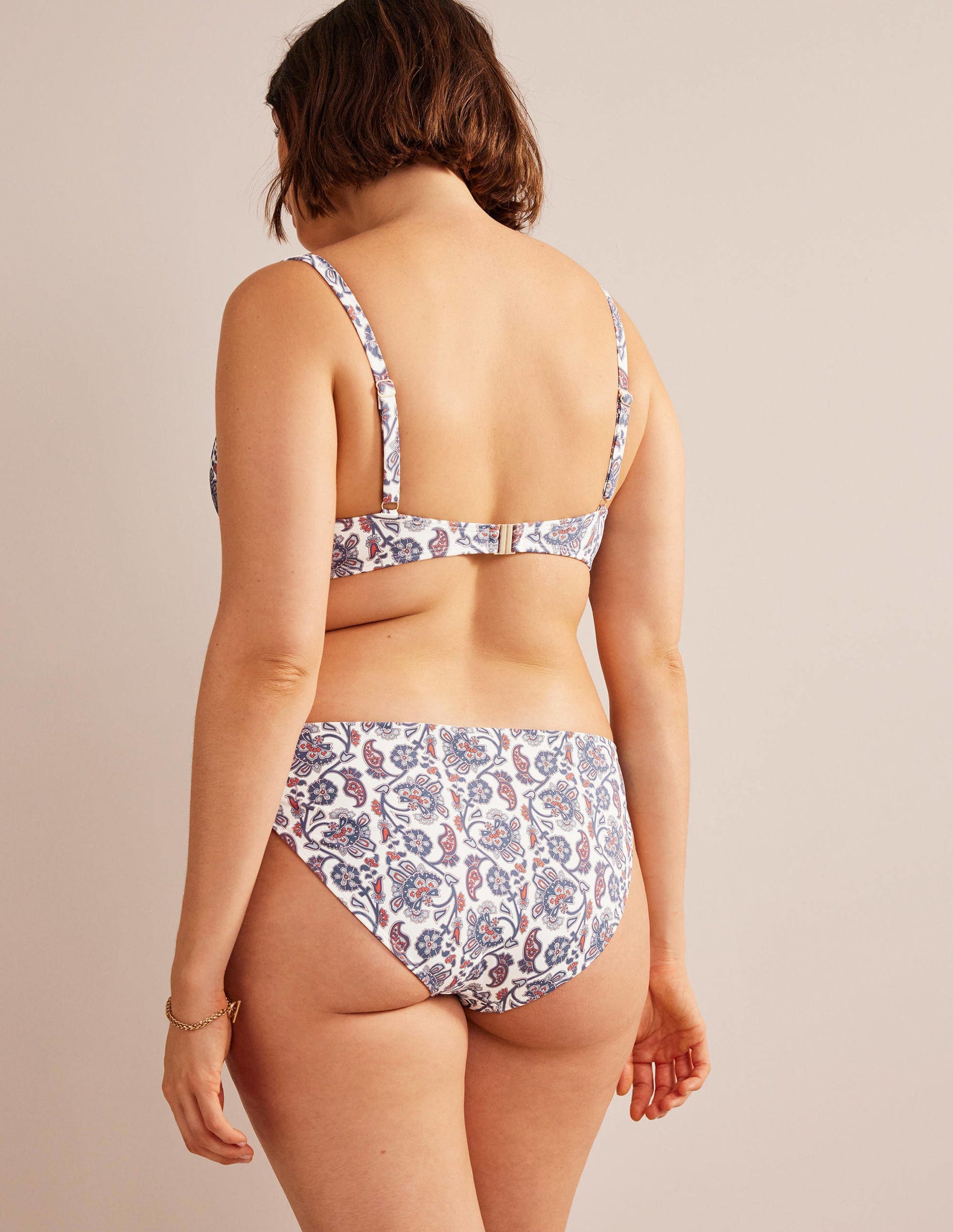 Classic Bikini Bottoms-Ivory, Blue Paisley-6