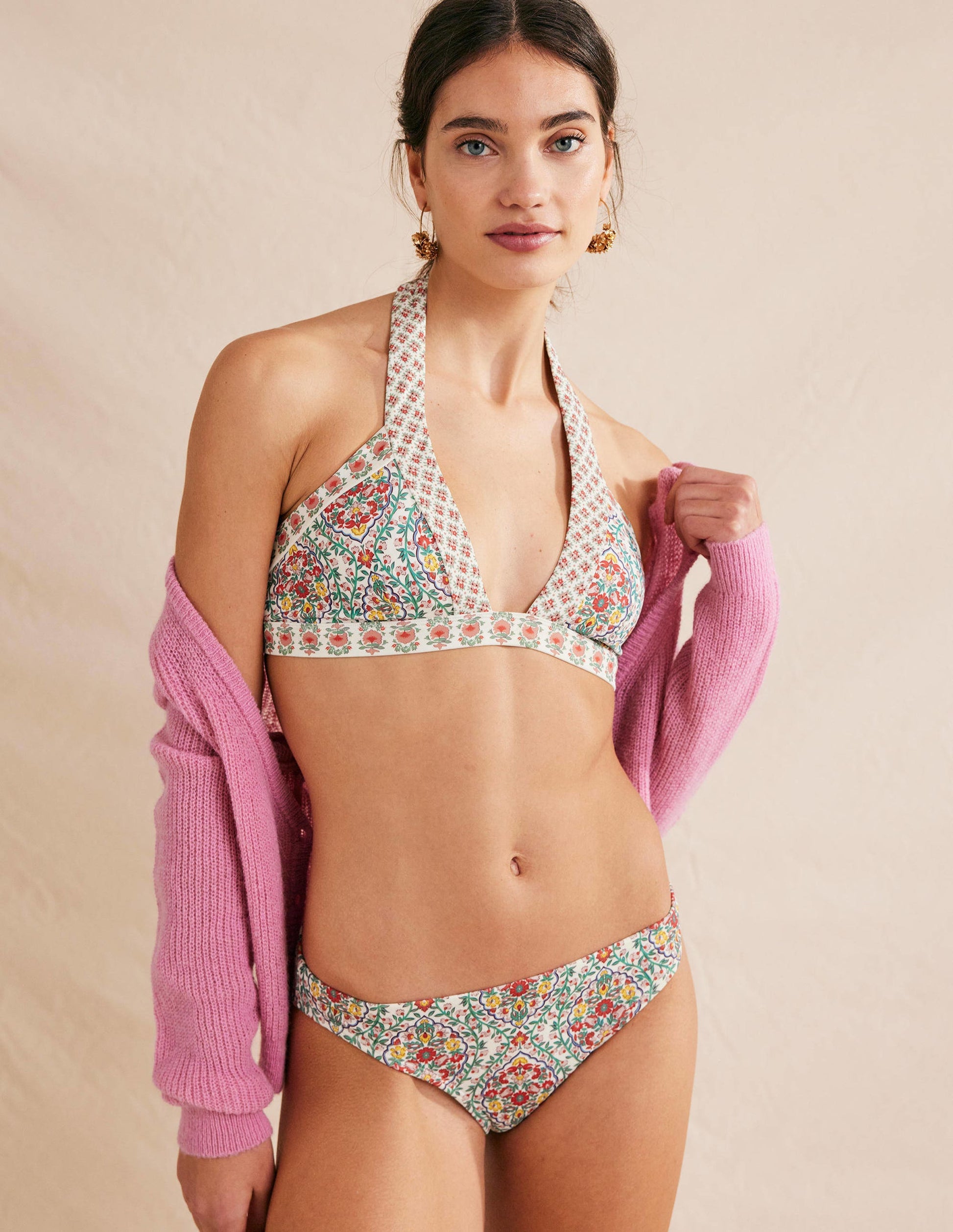 Ithaca Halter Bikini Top-Multi, Vine Terrace-1