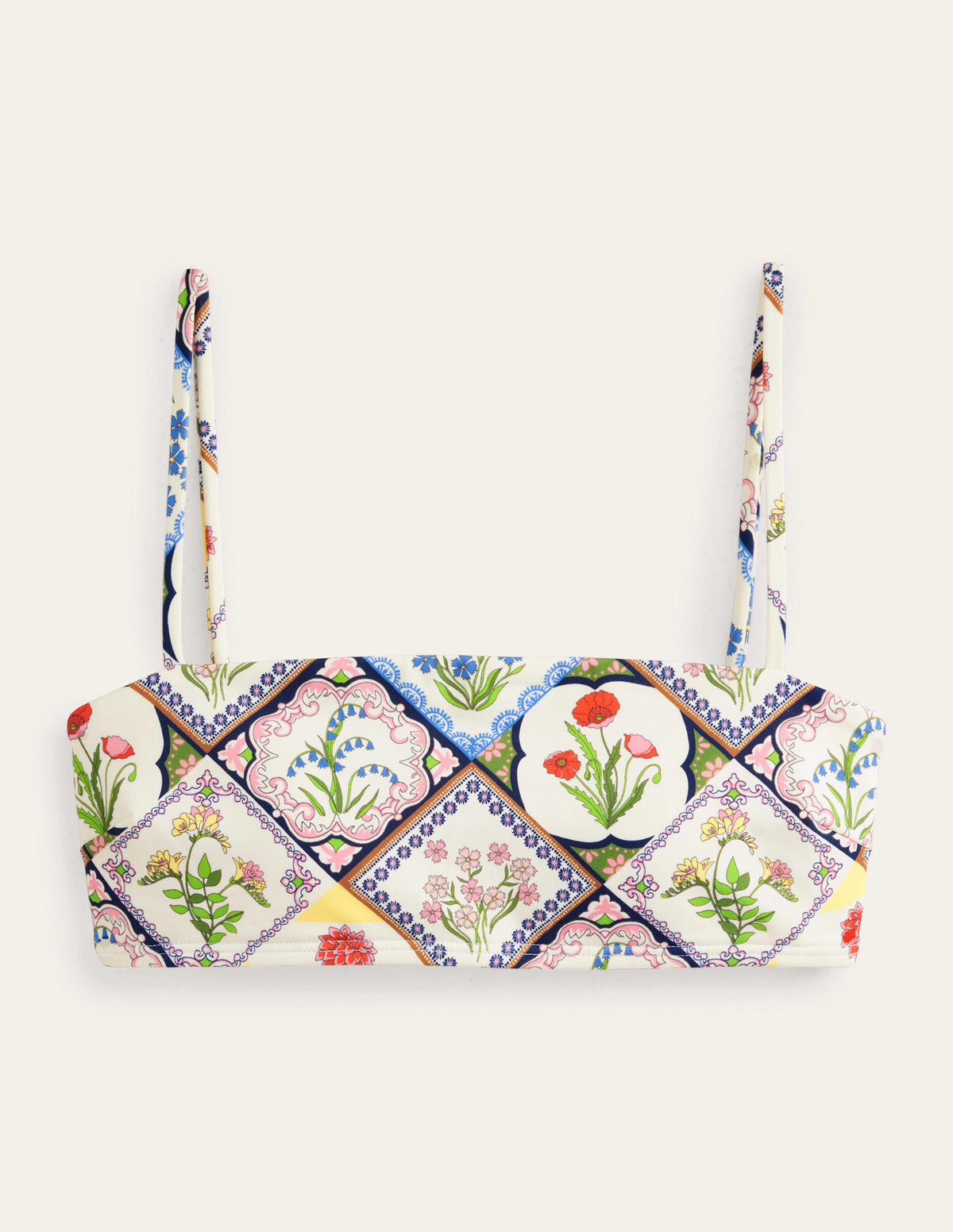 Skinny Strap Bikini Top-Ivory, Wild Bluebell-6