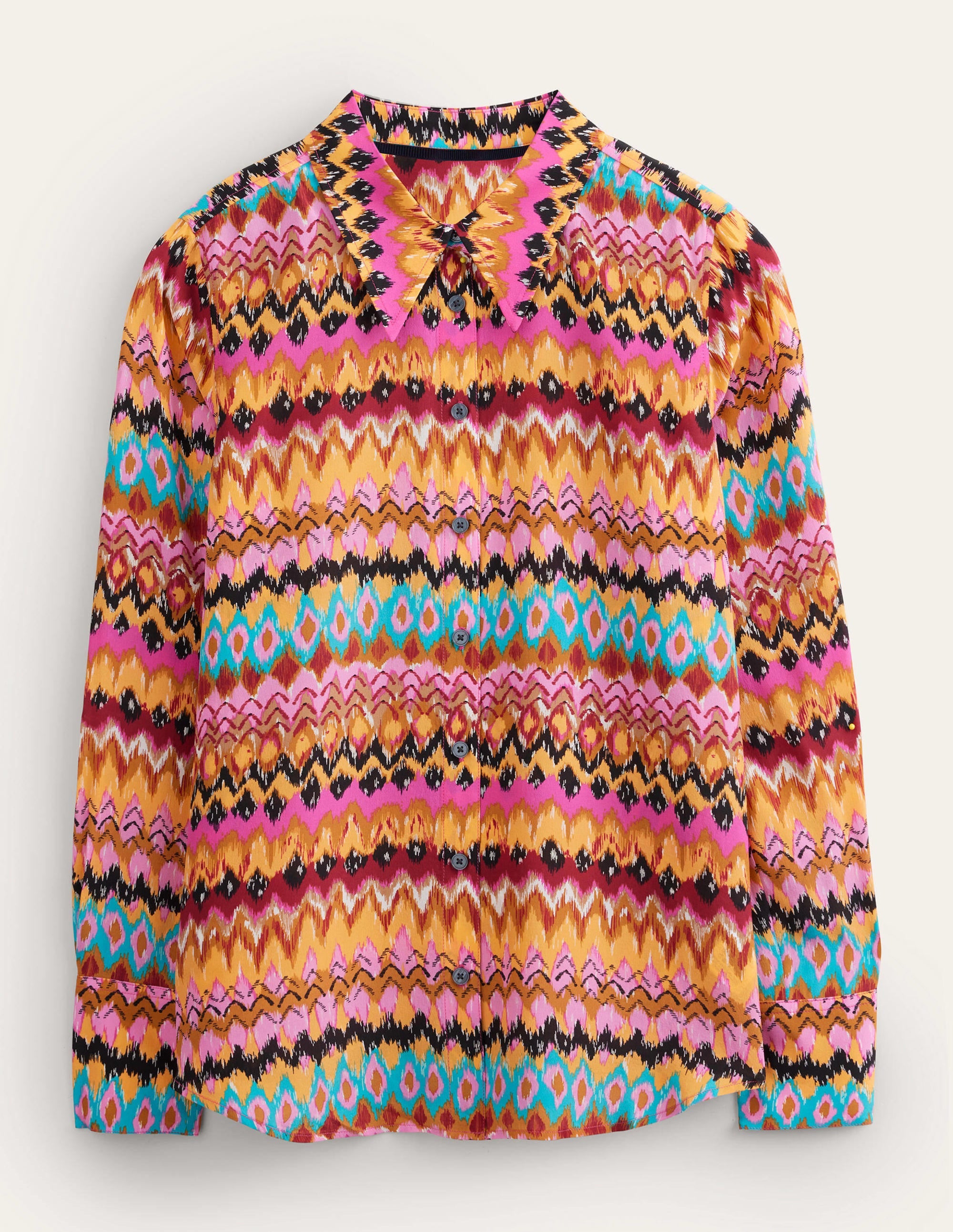 Silk Shirt-Multi, Textured Ikat - Image 3