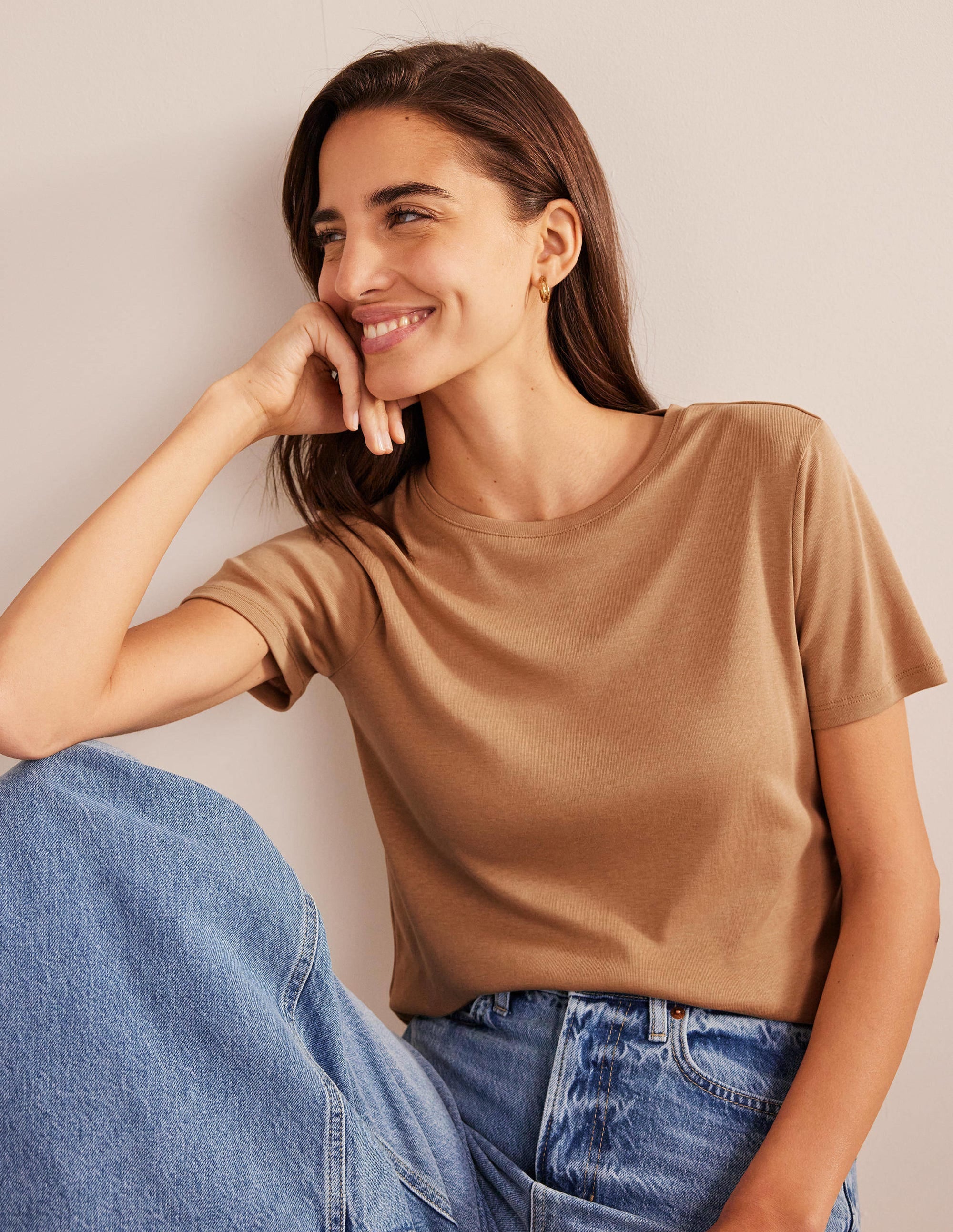 Soft Touch T-Shirt-Camel - Image 1