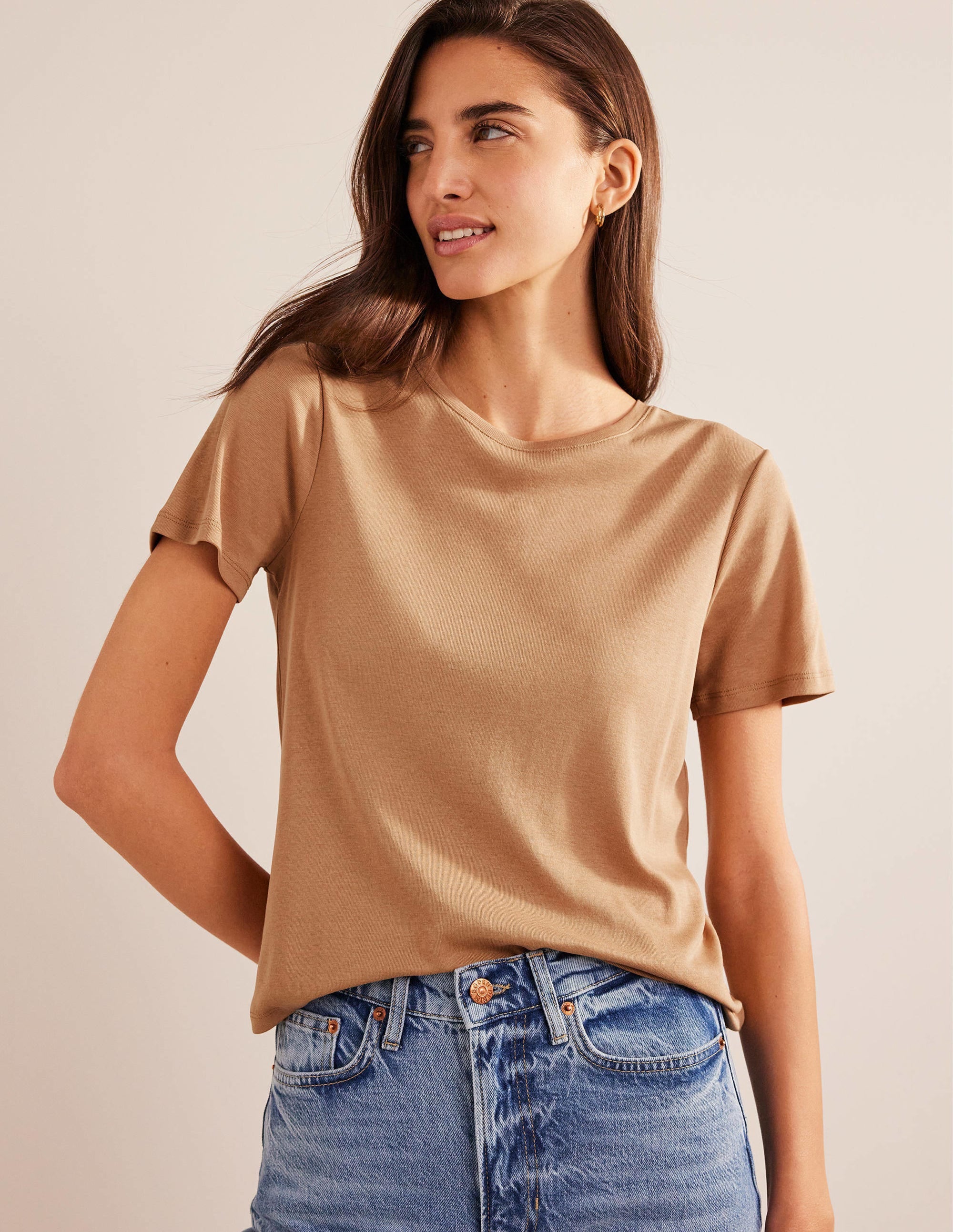 Soft Touch T-Shirt-Camel - Image 4