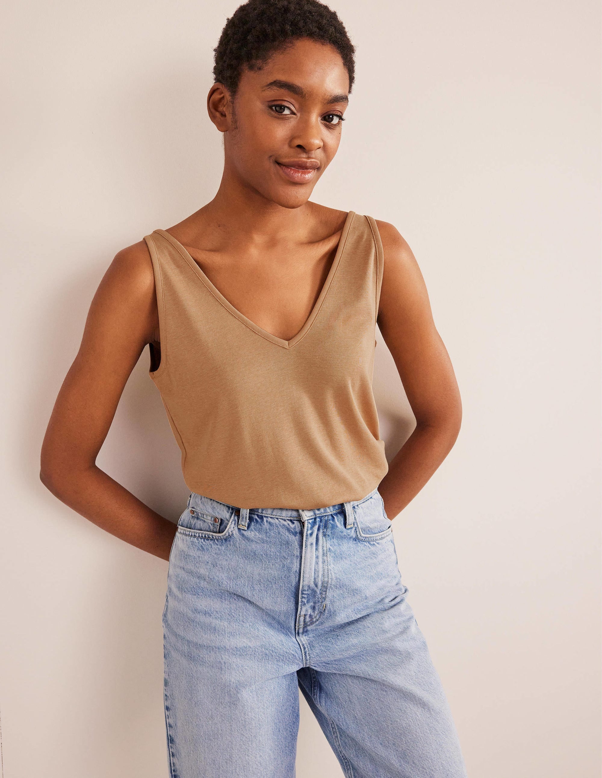 Soft Touch Vest-Camel - Image 4