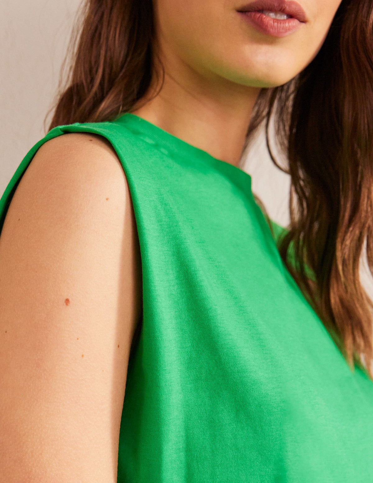 Perfect Cotton Sleeveless Top-Green Bee - Image 2