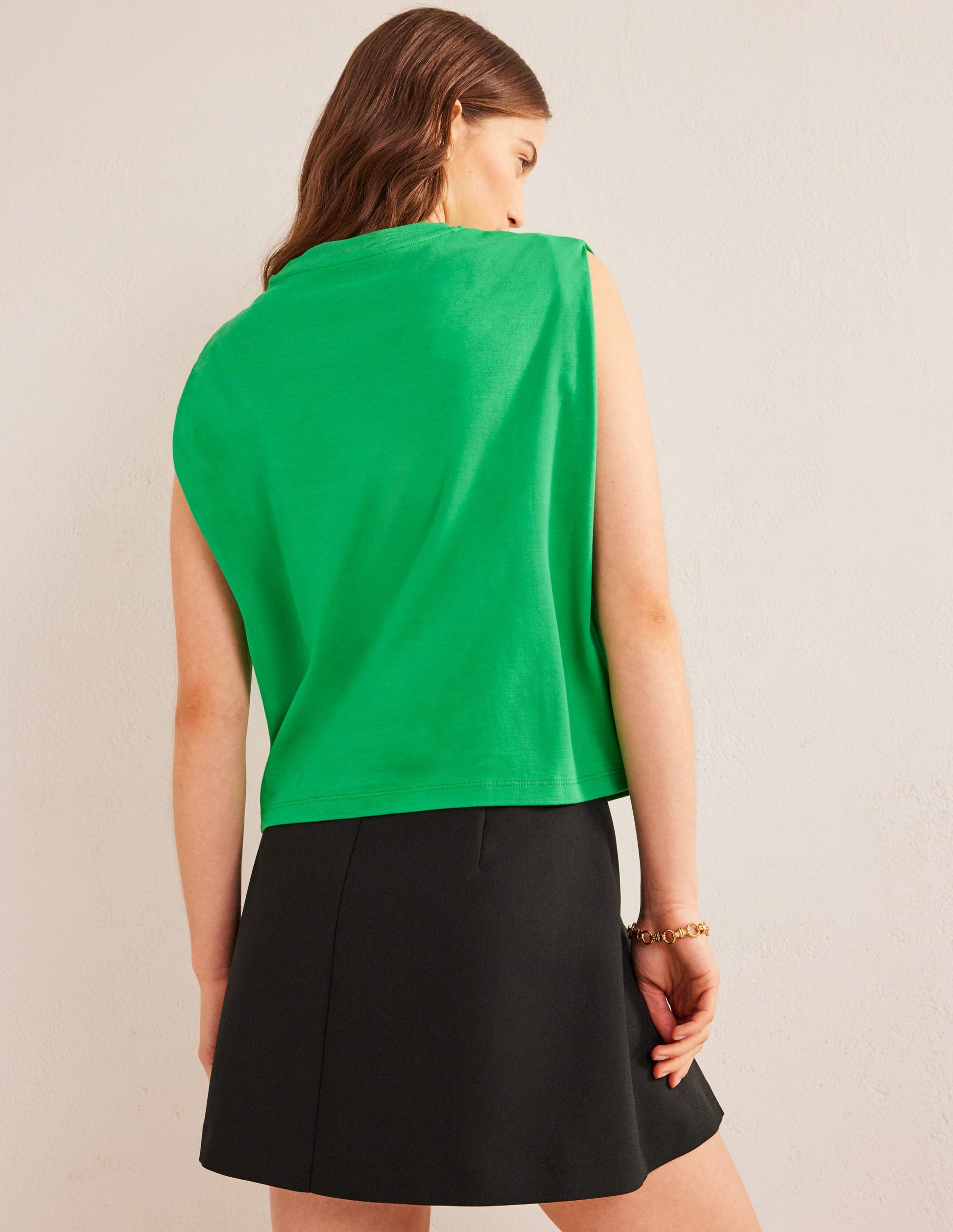Perfect Cotton Sleeveless Top-Green Bee-3