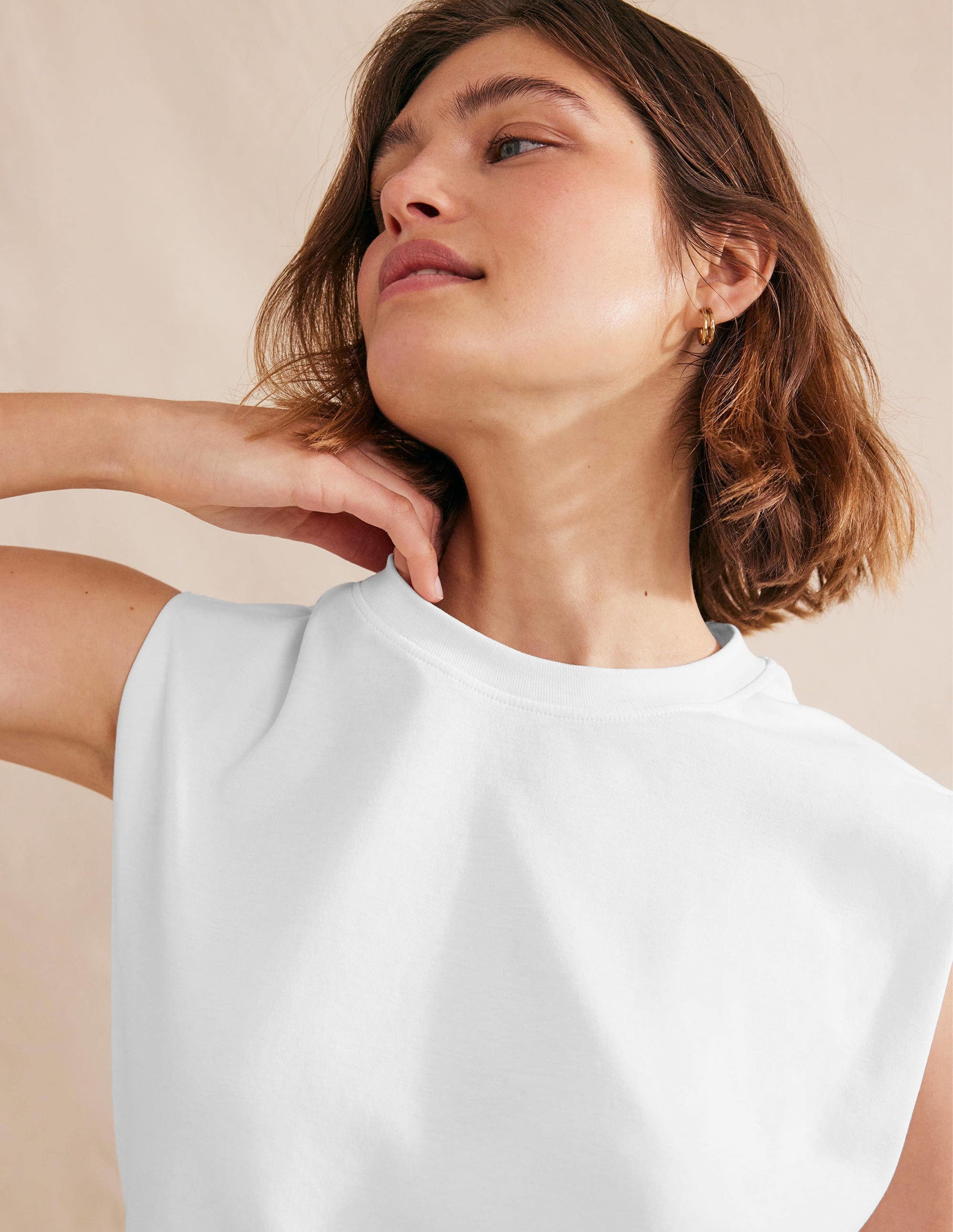 Perfect Cotton Sleeveless Top-White-2