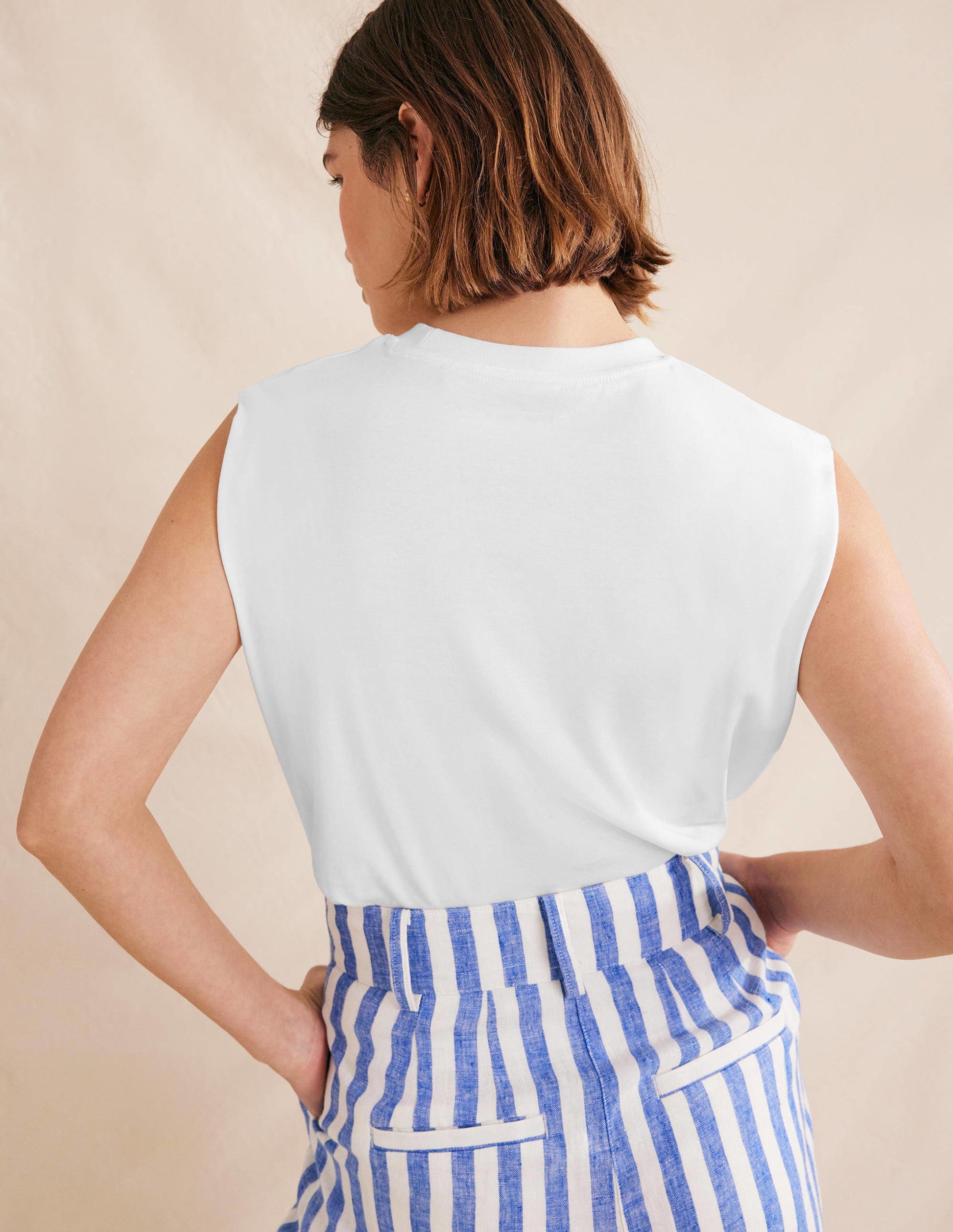 Perfect Cotton Sleeveless Top-White-3