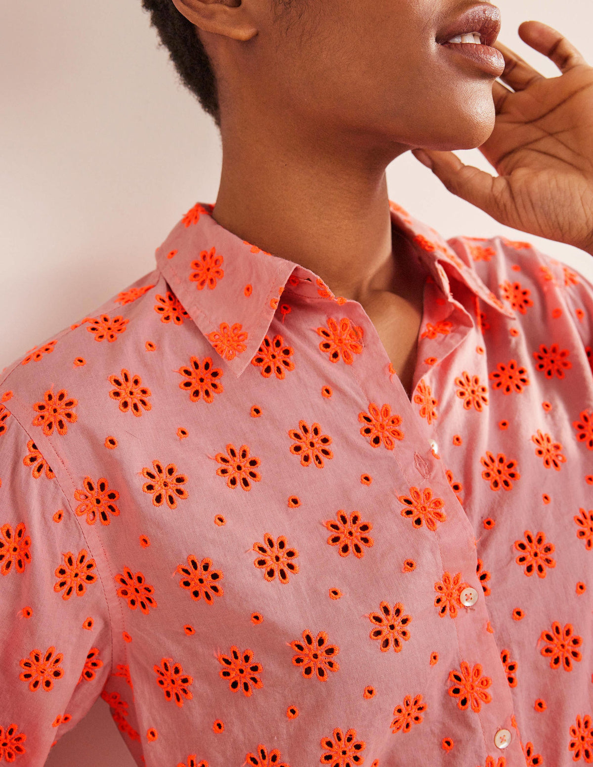 New Relaxed Cotton Shirt-Watermelon Punch - Image 2