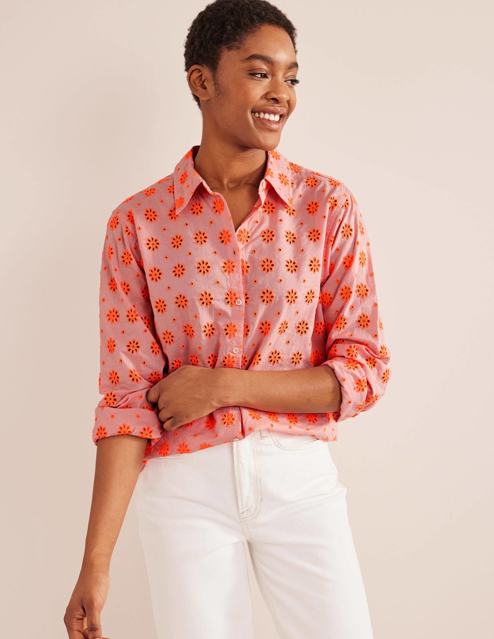 New Relaxed Cotton Shirt-Watermelon Punch - Image 4