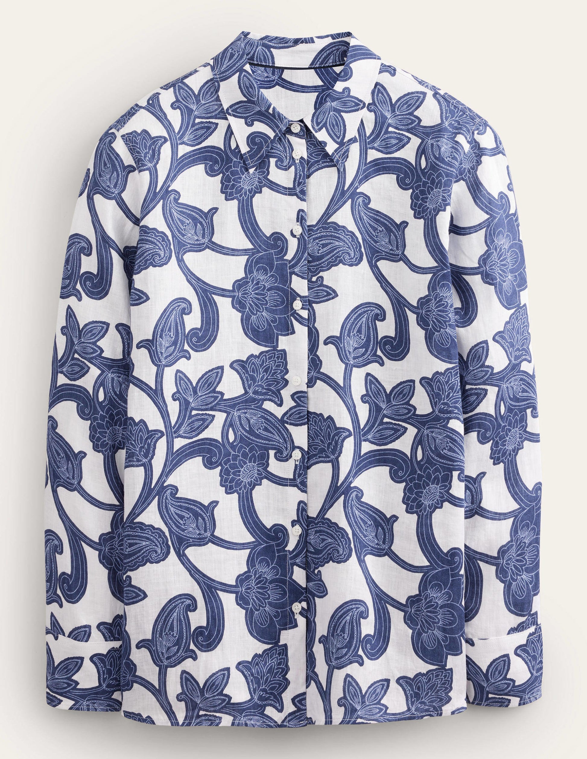 New Linen Shirt-Blue Ribbon, Paisley Whirl-5