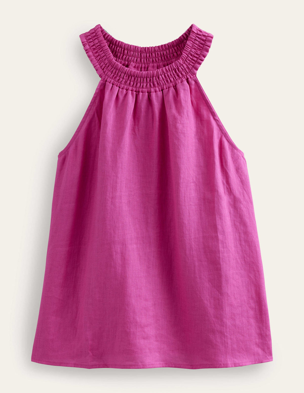 Linen Smocked Halter Top-Rose Violet-5