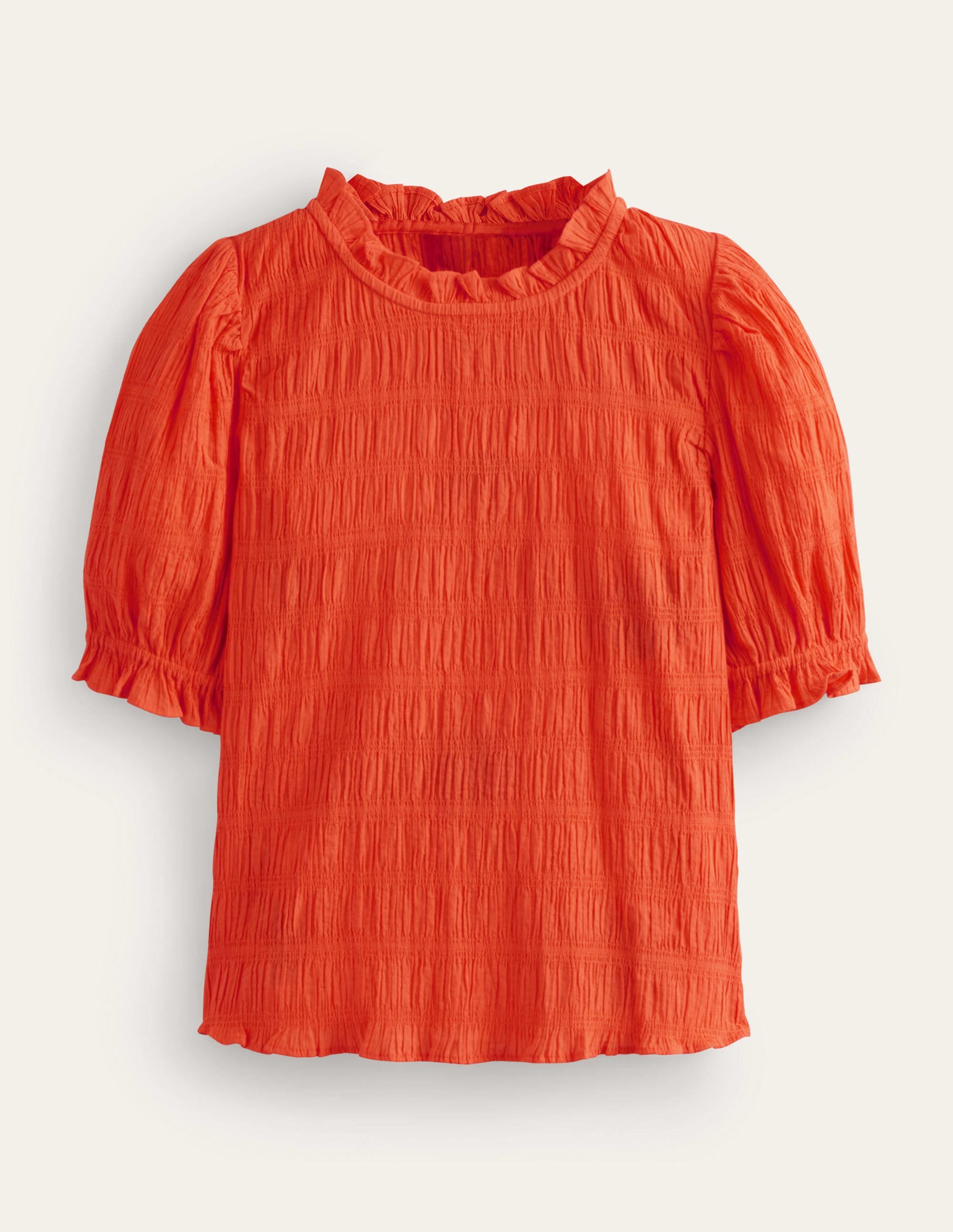 Fitted Textured Top-Vermillion Red - Image 5