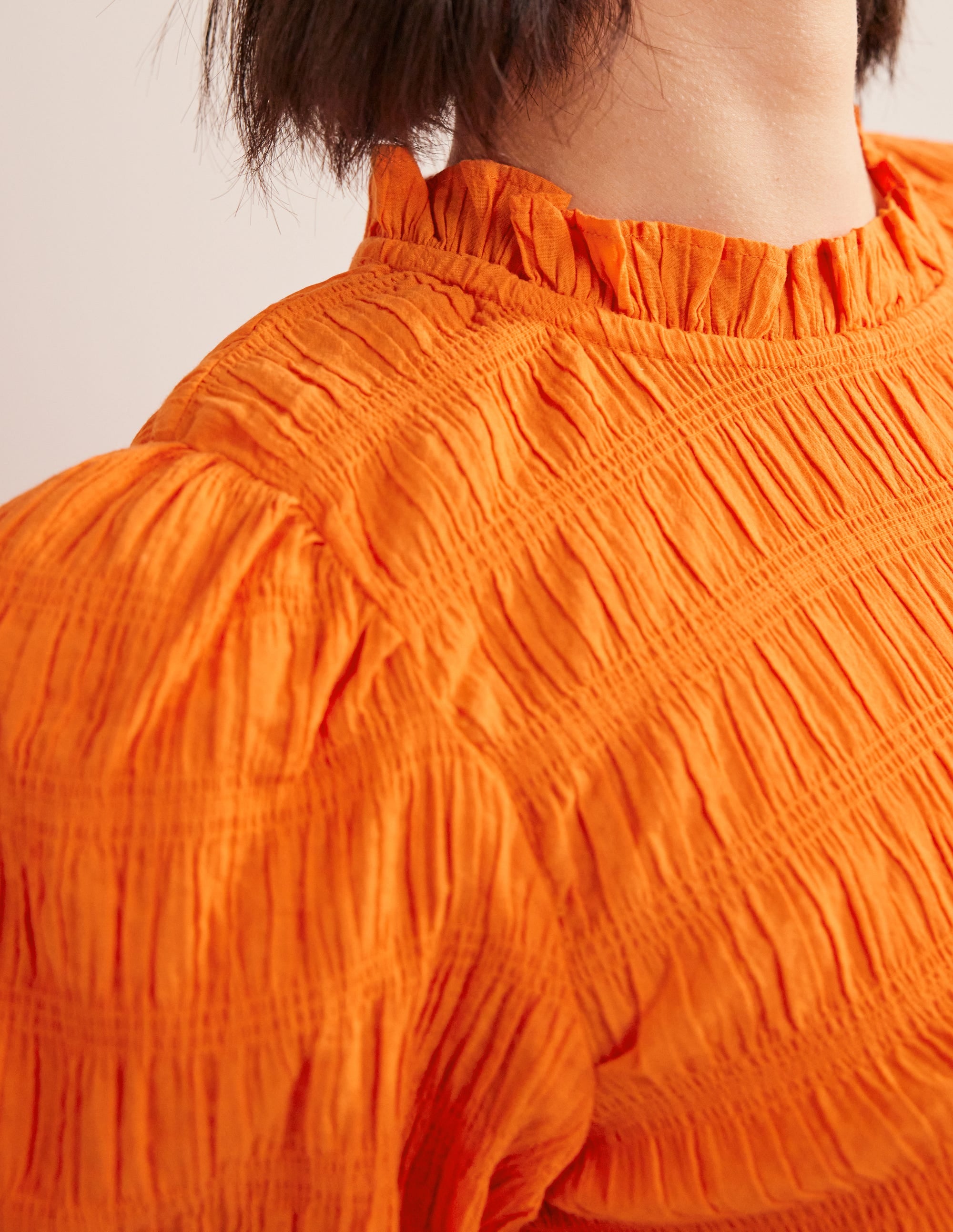 Fitted Textured Top-Vermillion Red - Image 2