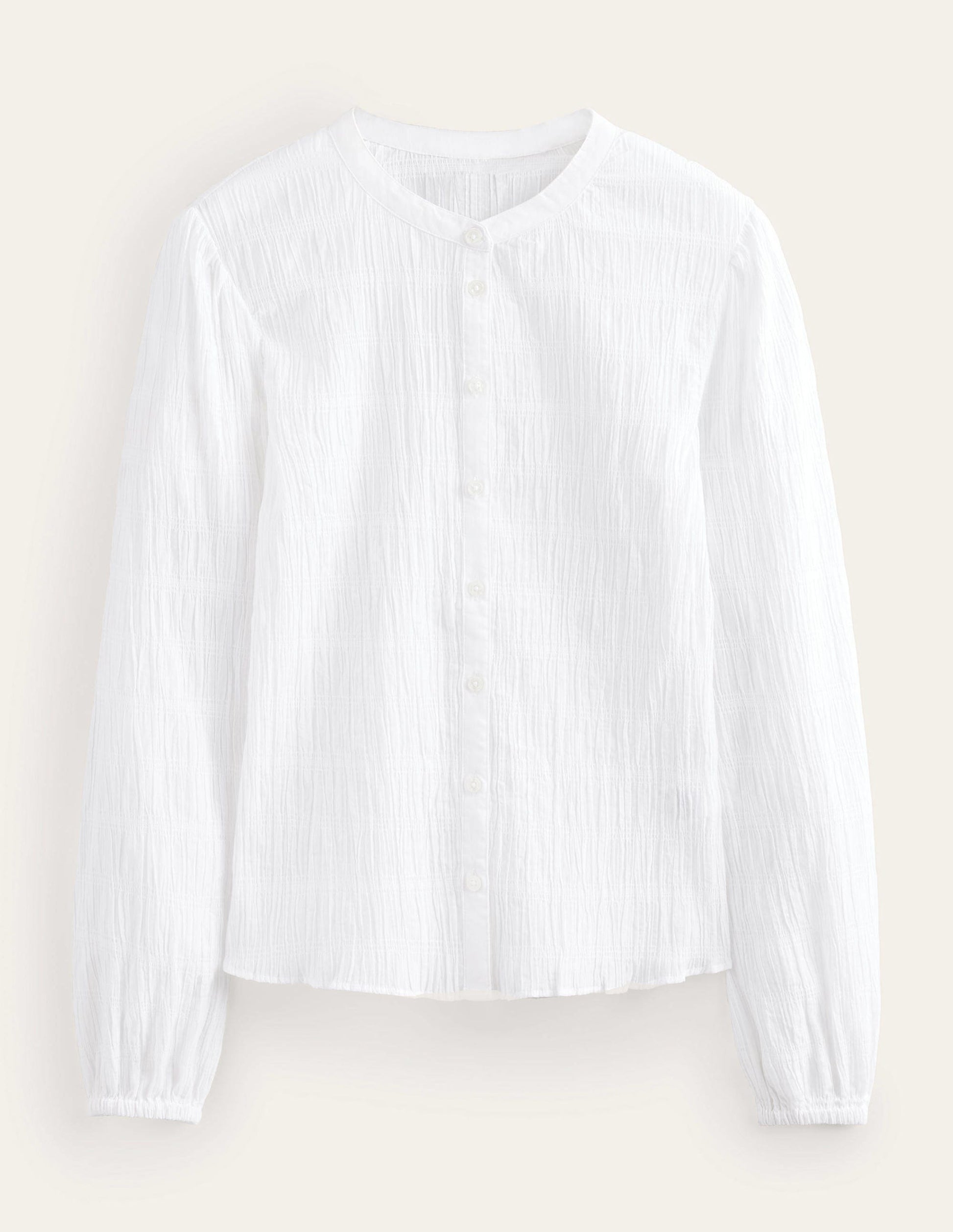 Fitted Textured Shirt-White-5