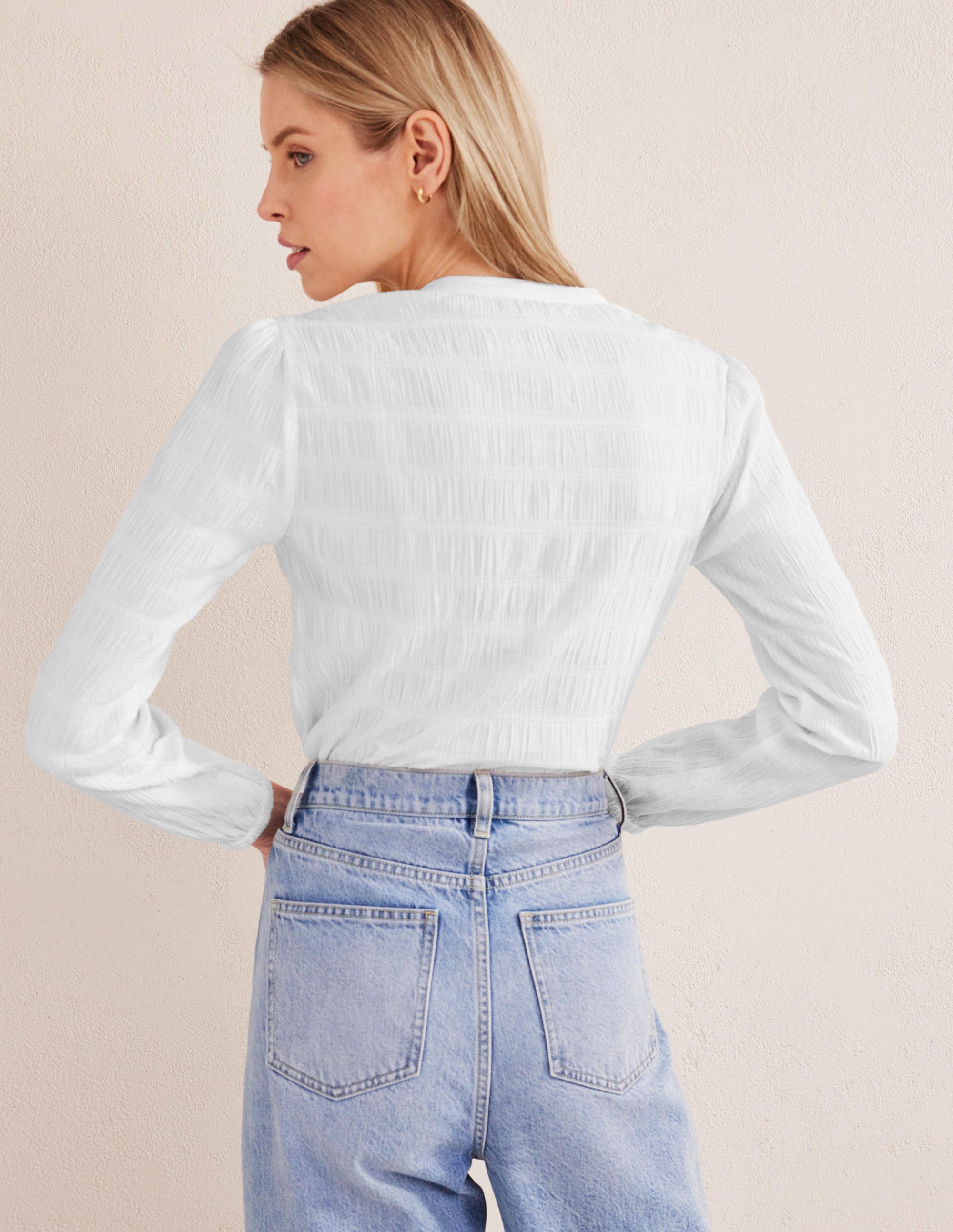 Fitted Textured Shirt-White - Image 3