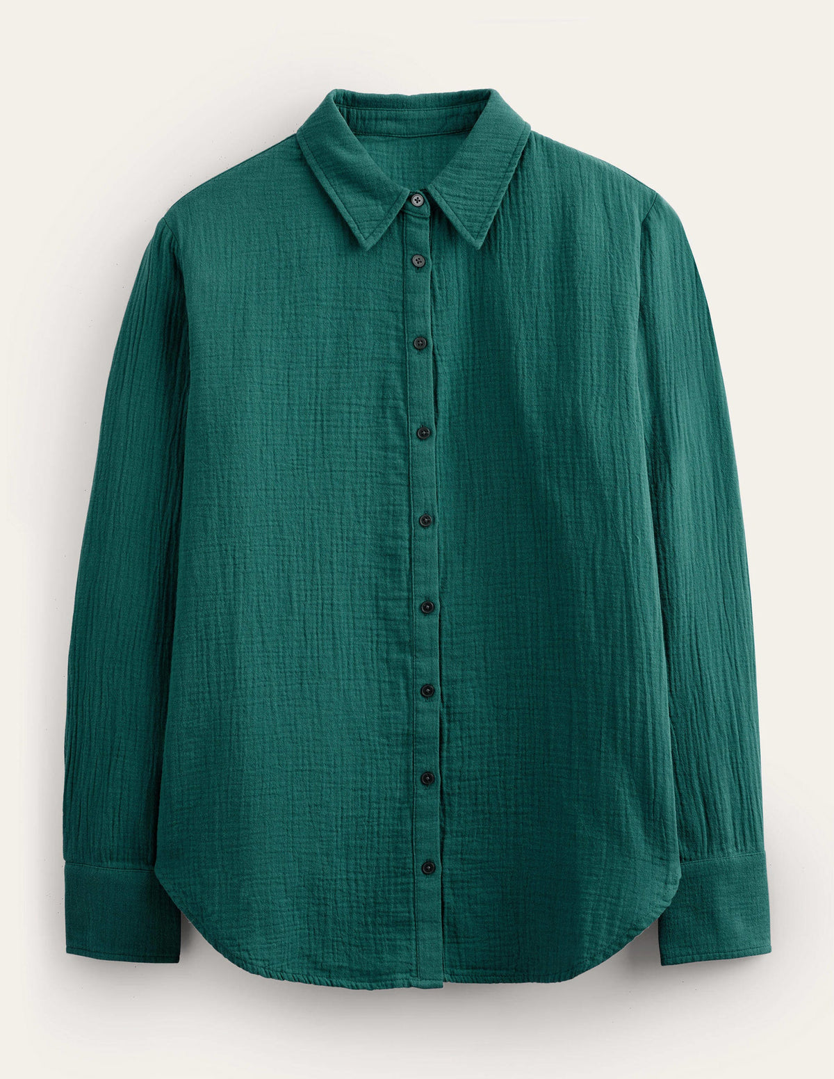 Cotton Texture Shirt-Emerald Night - Image 5