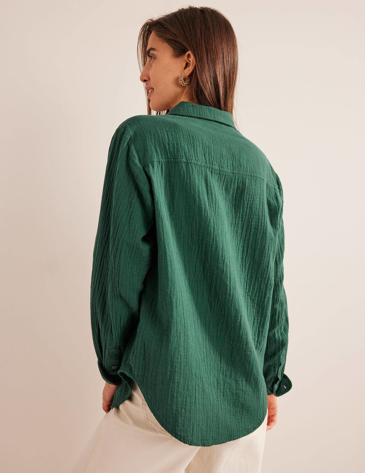 Cotton Texture Shirt-Emerald Night-3